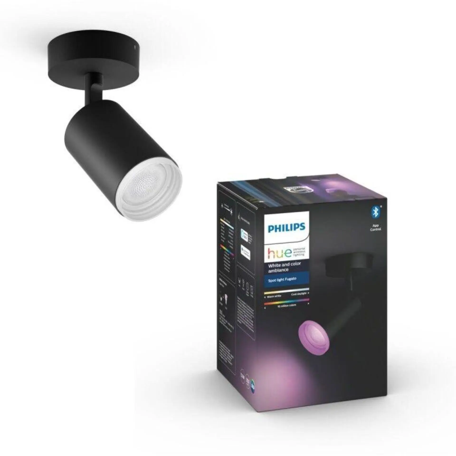 Philips Hue Fugato - Chytré bodové LED svítidlo, černá 929003810601