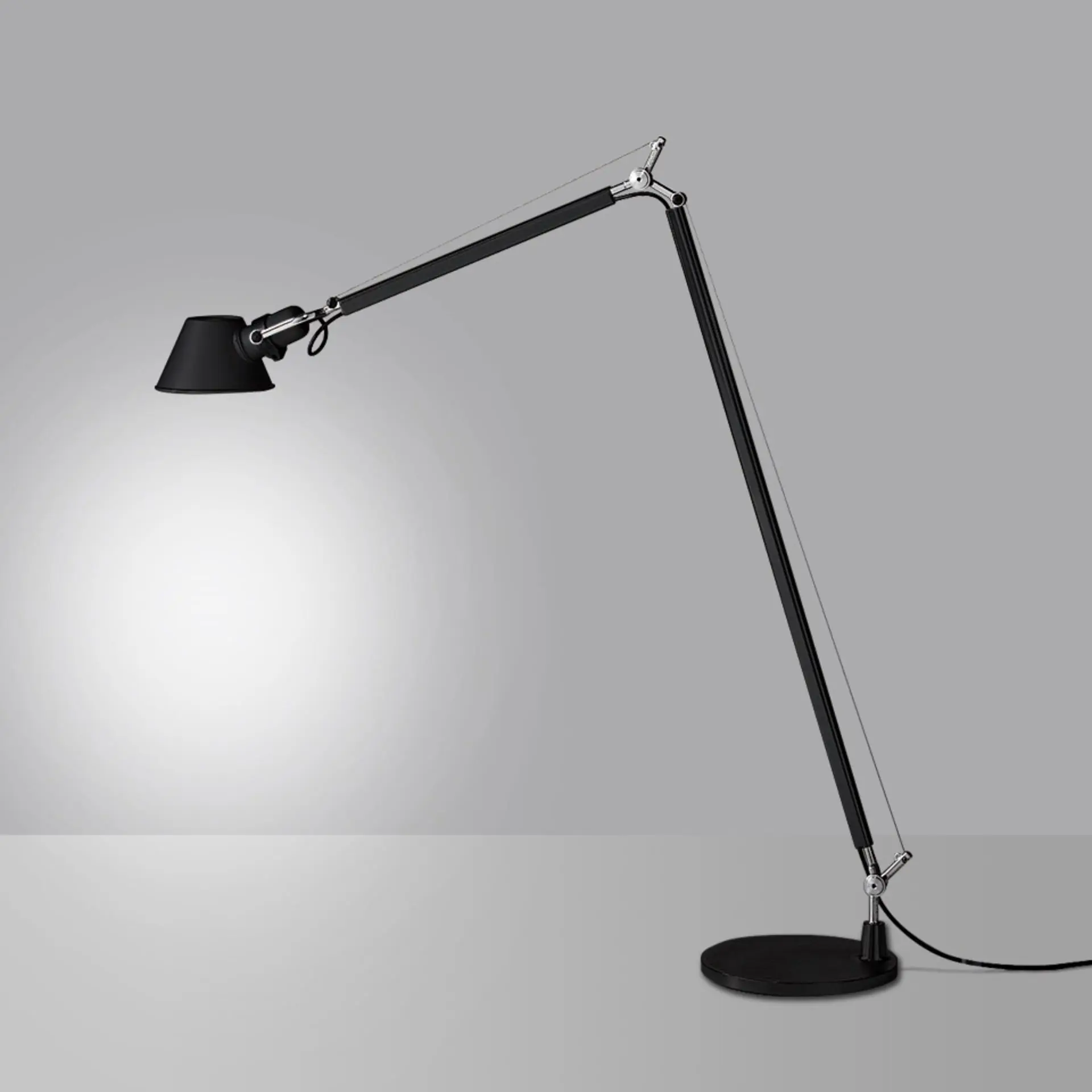 Artemide stojací lampa Tolomeo Reading Floor E27 černá bez podstavce