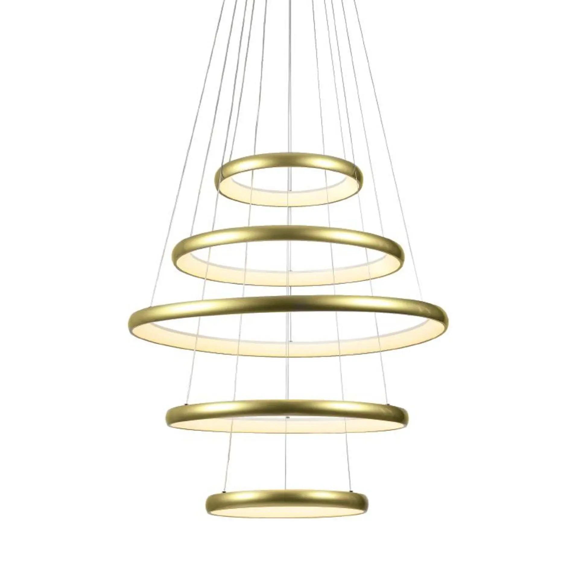 ACA Lighting závěsné svítidlo HARMONY LED 80W 6400lm CCT IP20 zlatý kov + akryl HM23LEDP5GDCCT