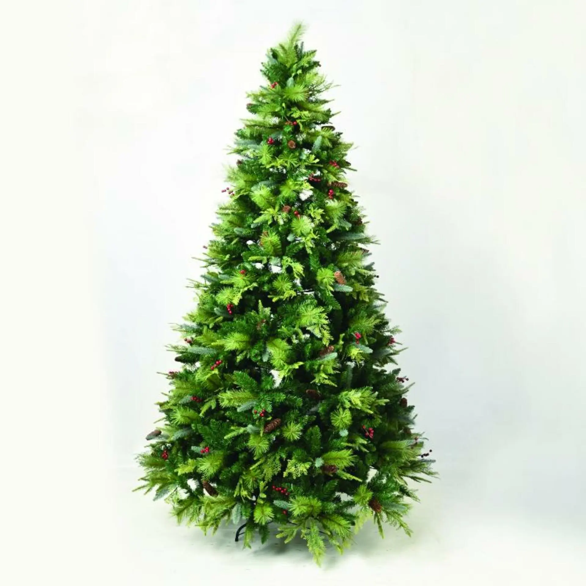 ACA Lighting MONT-BLANC umělý vánoční stromek 210 cm, 2D a 3D jehličí, šišky X162104