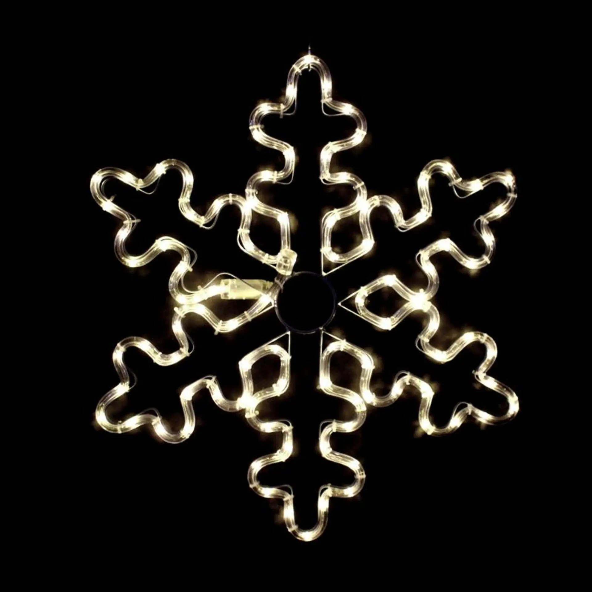 ACA Lighting Vánoční venkovní dekorace vločka, 96 LED 4m hadice, teplá bílá, s efekty, IP44, 56cm, 1.5m napájecí kabel XSNOWBLEDWW56