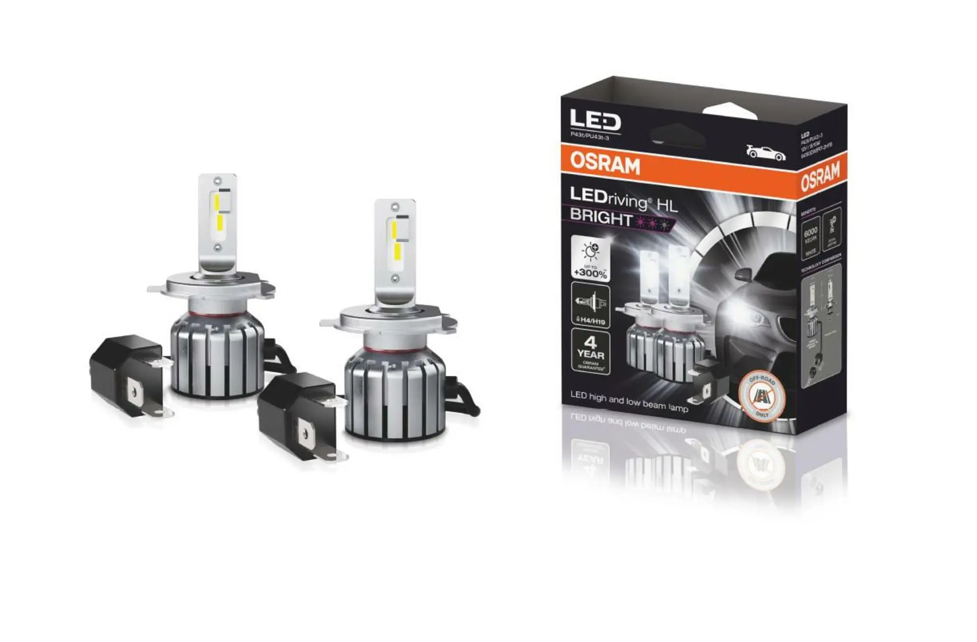Ledriving Hl Bright H4/H19 12V 15W OSRAM 64193DWBRT-2HFB 64193DWBRT-2HFB