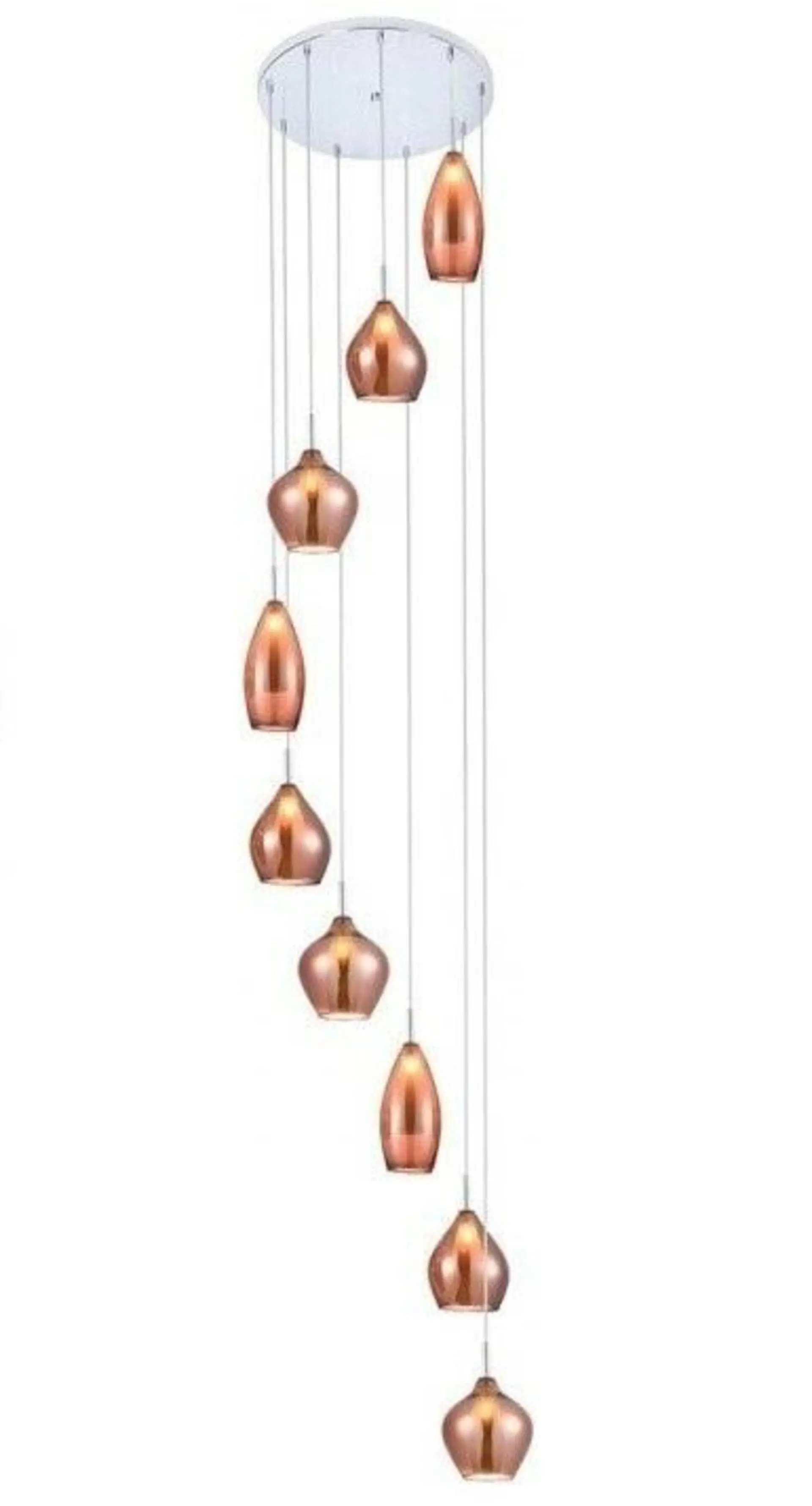 Závěsné svítidlo AZzardo Amber Milano 9 copper AZ3134 G9 9x40W IP20 50cm měděné