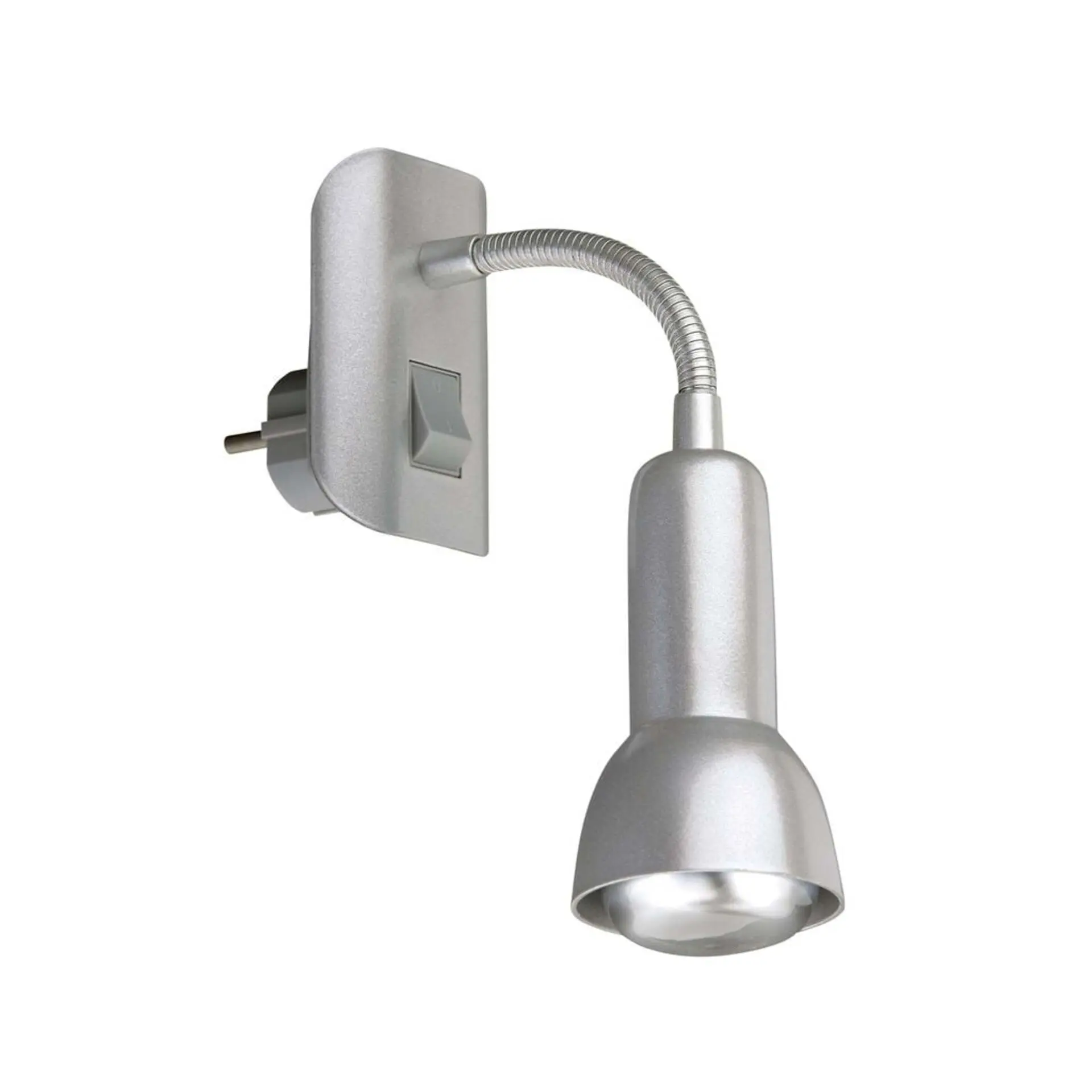 BRILONER Flexibilní svítidlo do zásuvky SCHUKO 22 cm 1x E14 25W titan BRI 2739-014P