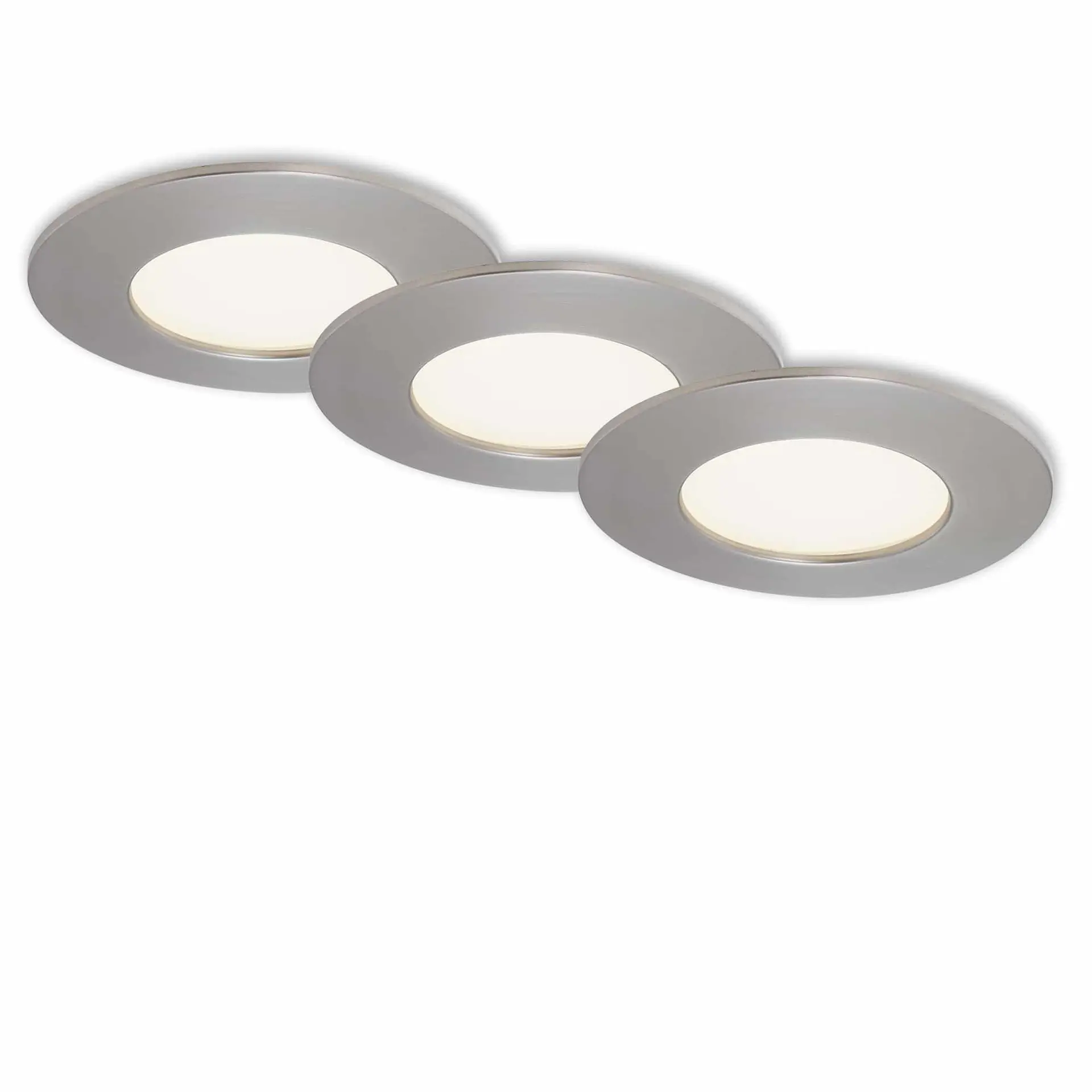 BRILONER 3ks sada LED vestavné svítidlo, pr. 8,5 cm, 4,8 W, matný nikl IP44 BRI 7282-032