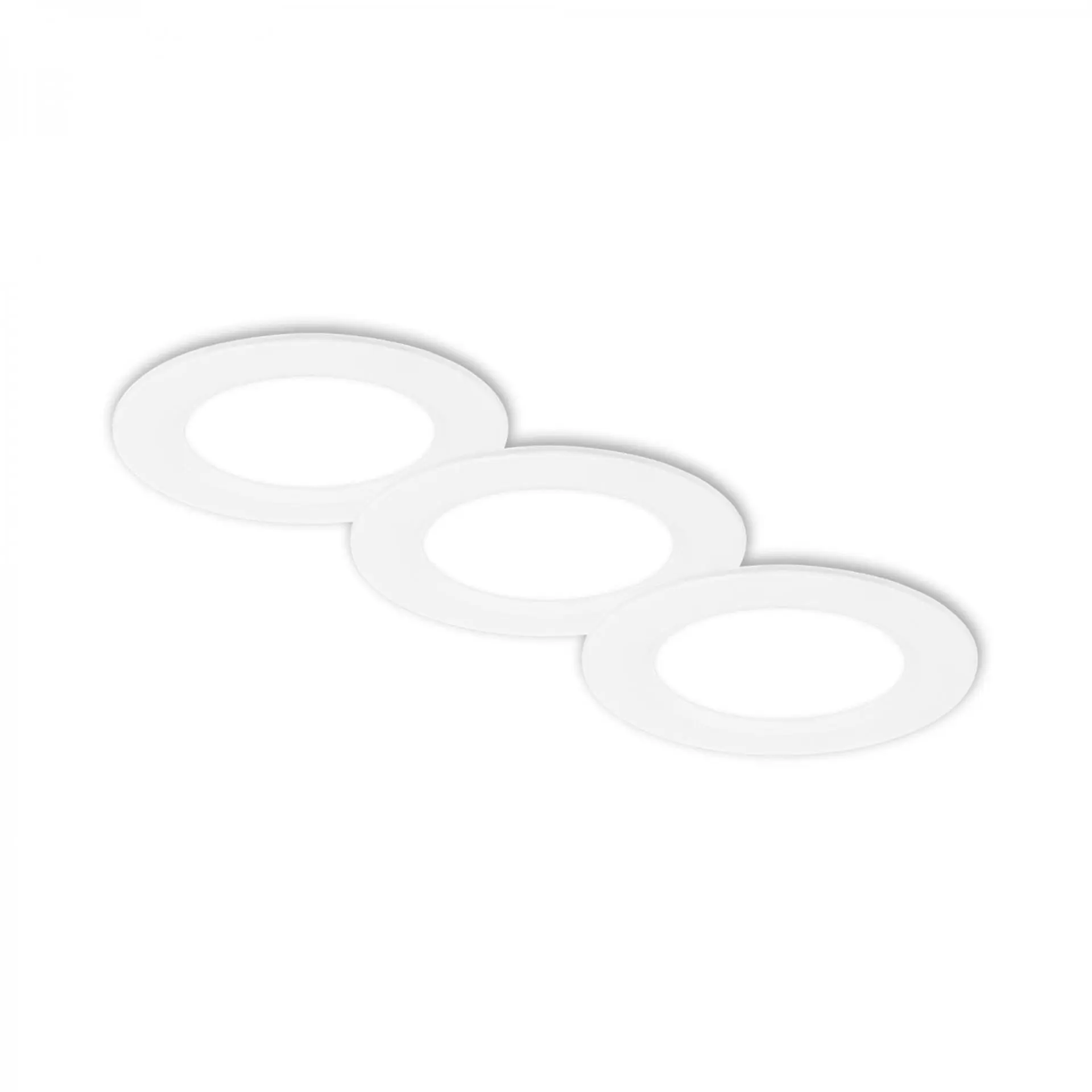 BRILONER 3ks sada LED vestavné bodové svítidlo – pr.90mm, ploché, 3W, 230V, neutrální bílá, bílé 7992036