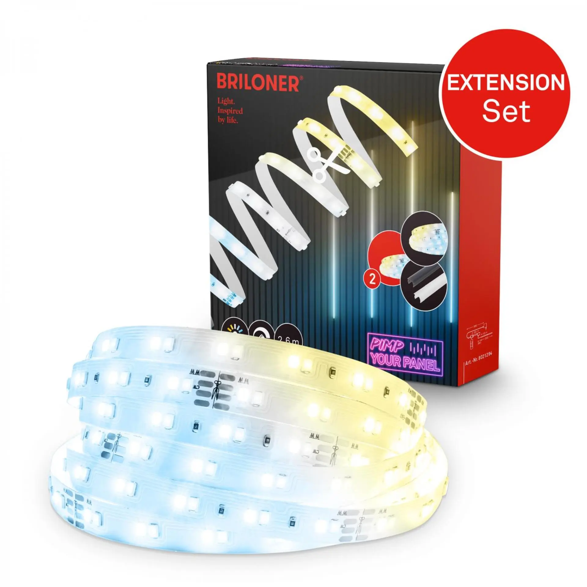 BRILONER Prodlužovací sada CCT pro nástěnný panel – 260cm LED pásek 8021294