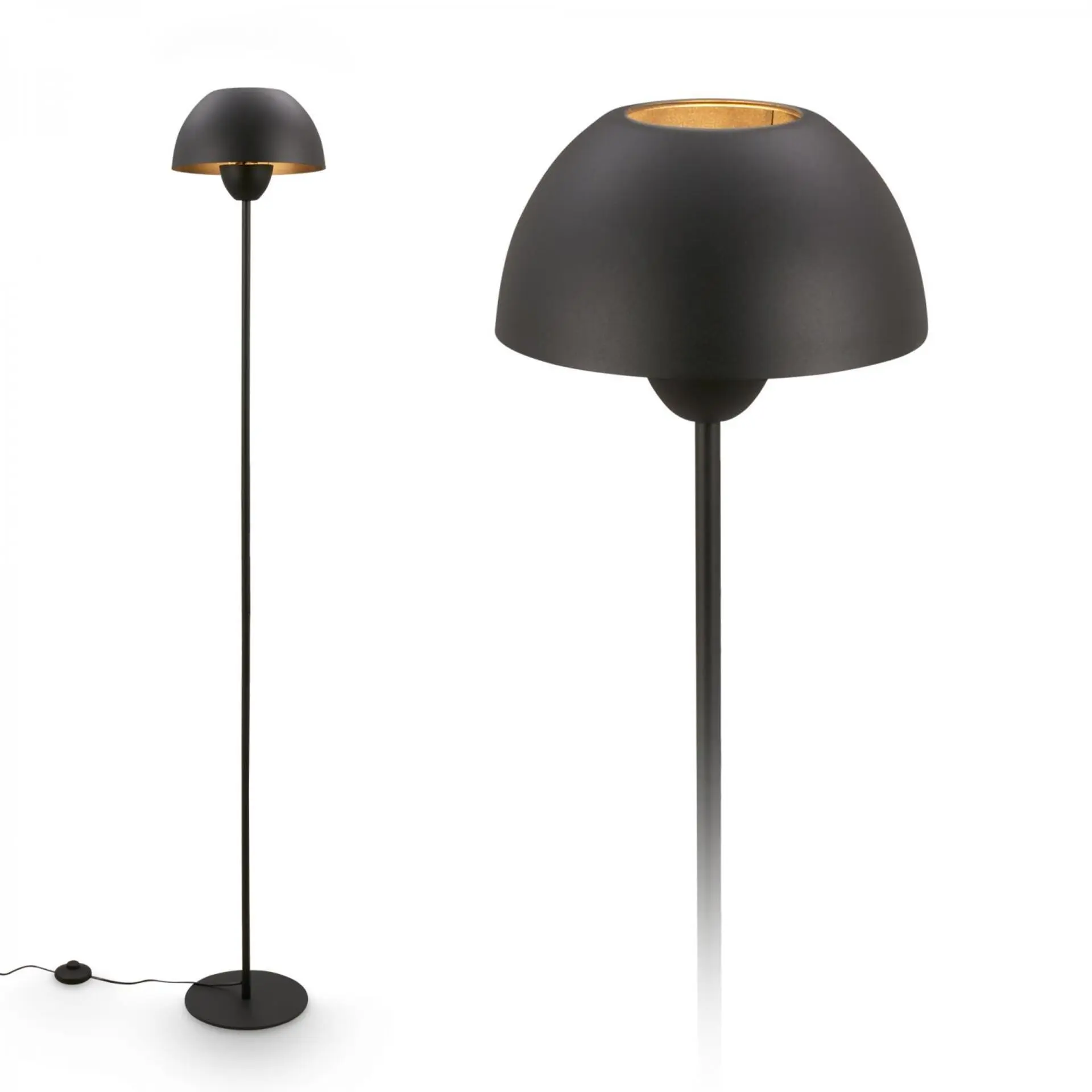 BRILONER Gryde stojanová lampa – s vypínačem, E27 patice, max. 10W, černá 1591015