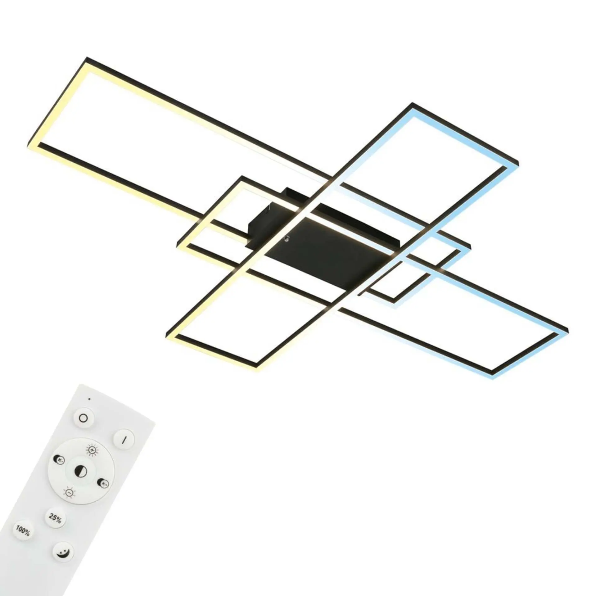 BRILONER Roami LED stropní svítidlo, stmívatelné, dálkový ovladač, CCT ovladač, černá 3931015