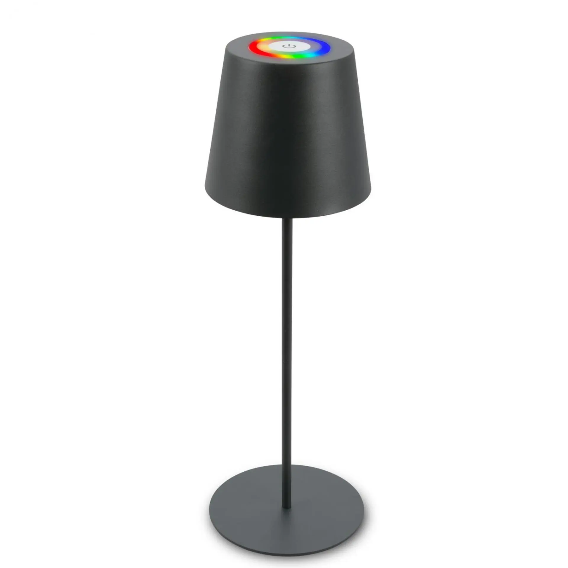BRILO 7507015 Kiki stolní lampička bezdrátová, dotykový vypínač, pestrobarevné RGB+W světlo, nastavitelná výška, antracit - BRILO