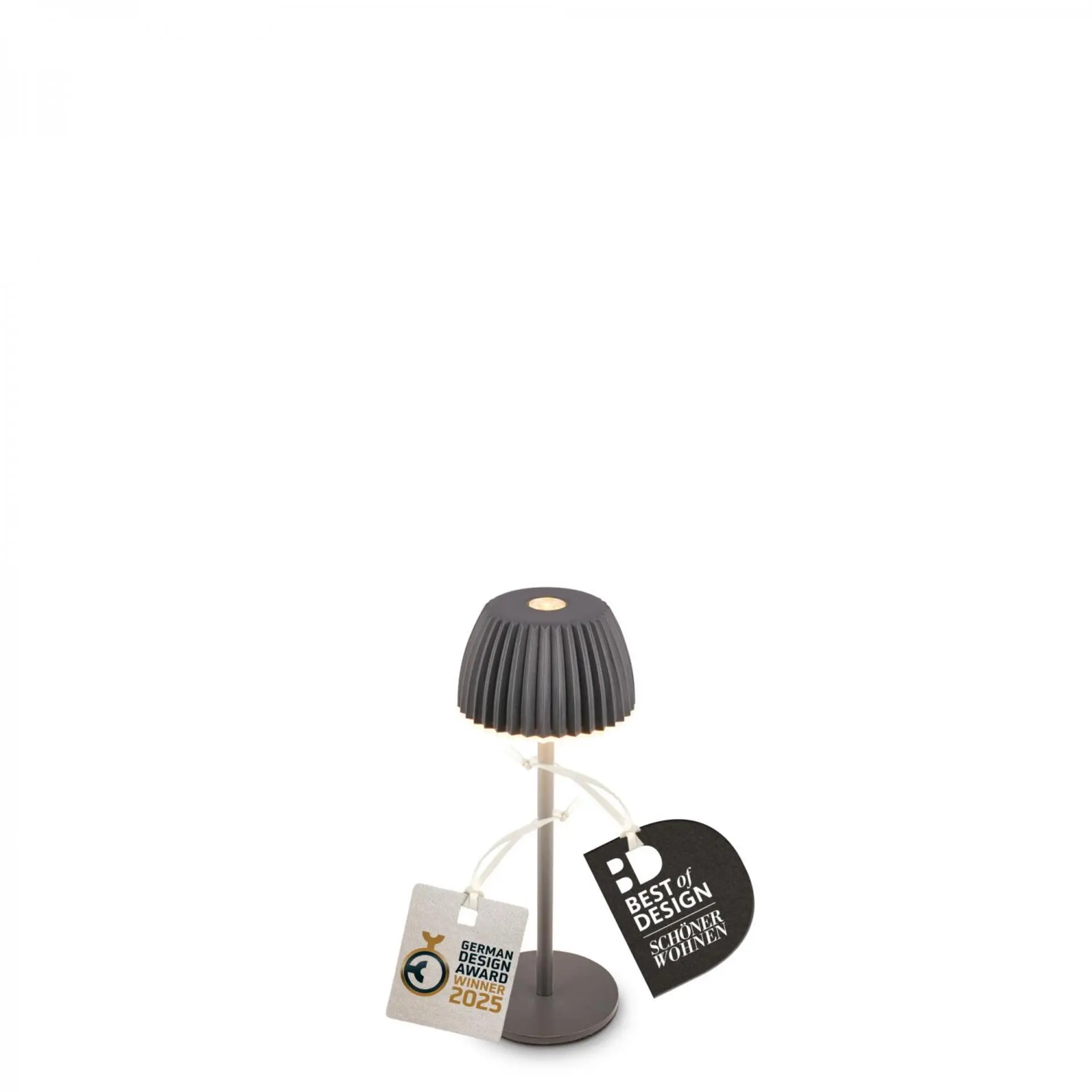 BRILONER Riffle Nano stolní lampička - 1,5W, 130lm, nabíjecí, LED, stmívatelné, dotykový vypínač, German design Award Winner 2025, antracit 7581015