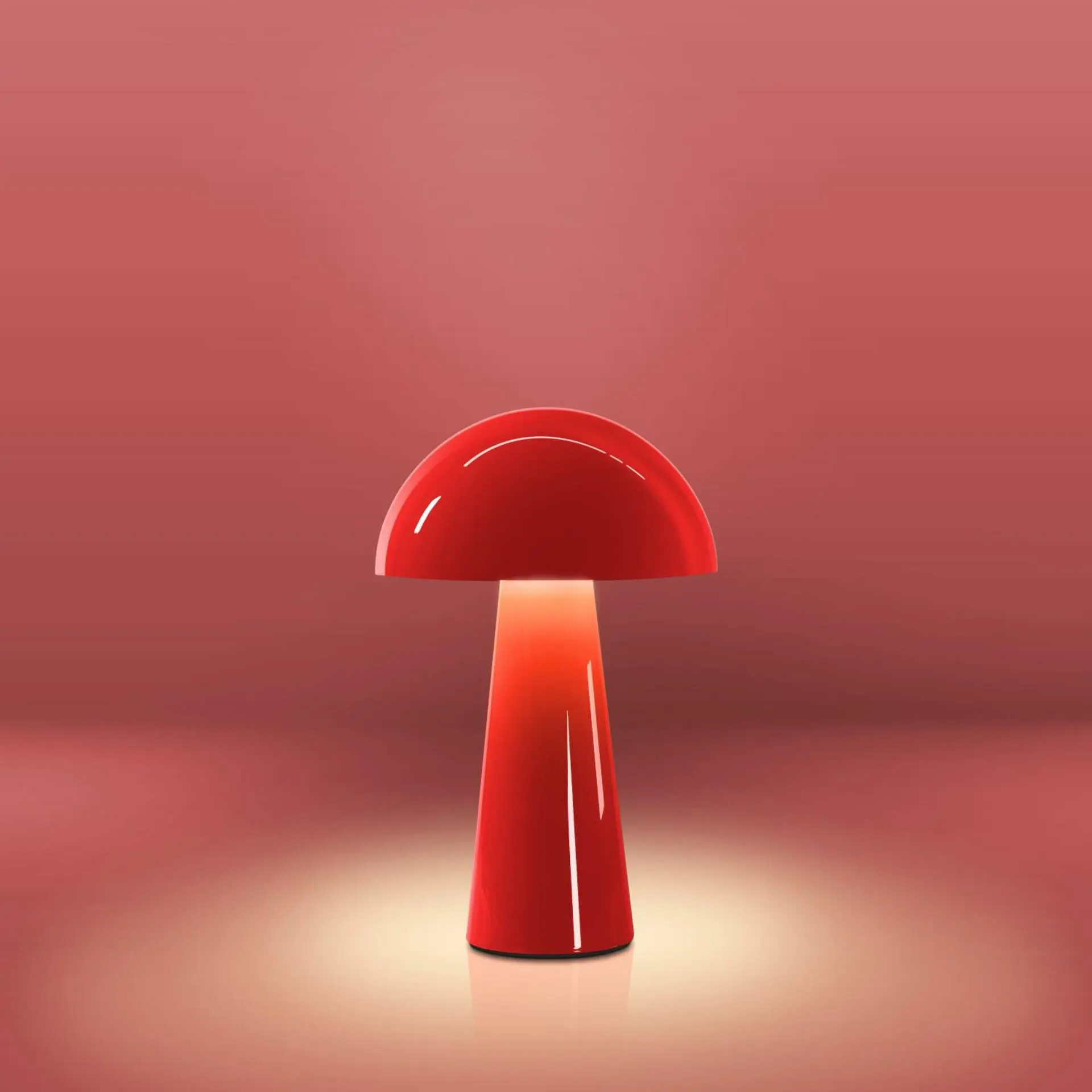 CENTURY venkovní stolní lampa Coco červená USB DIM IP54