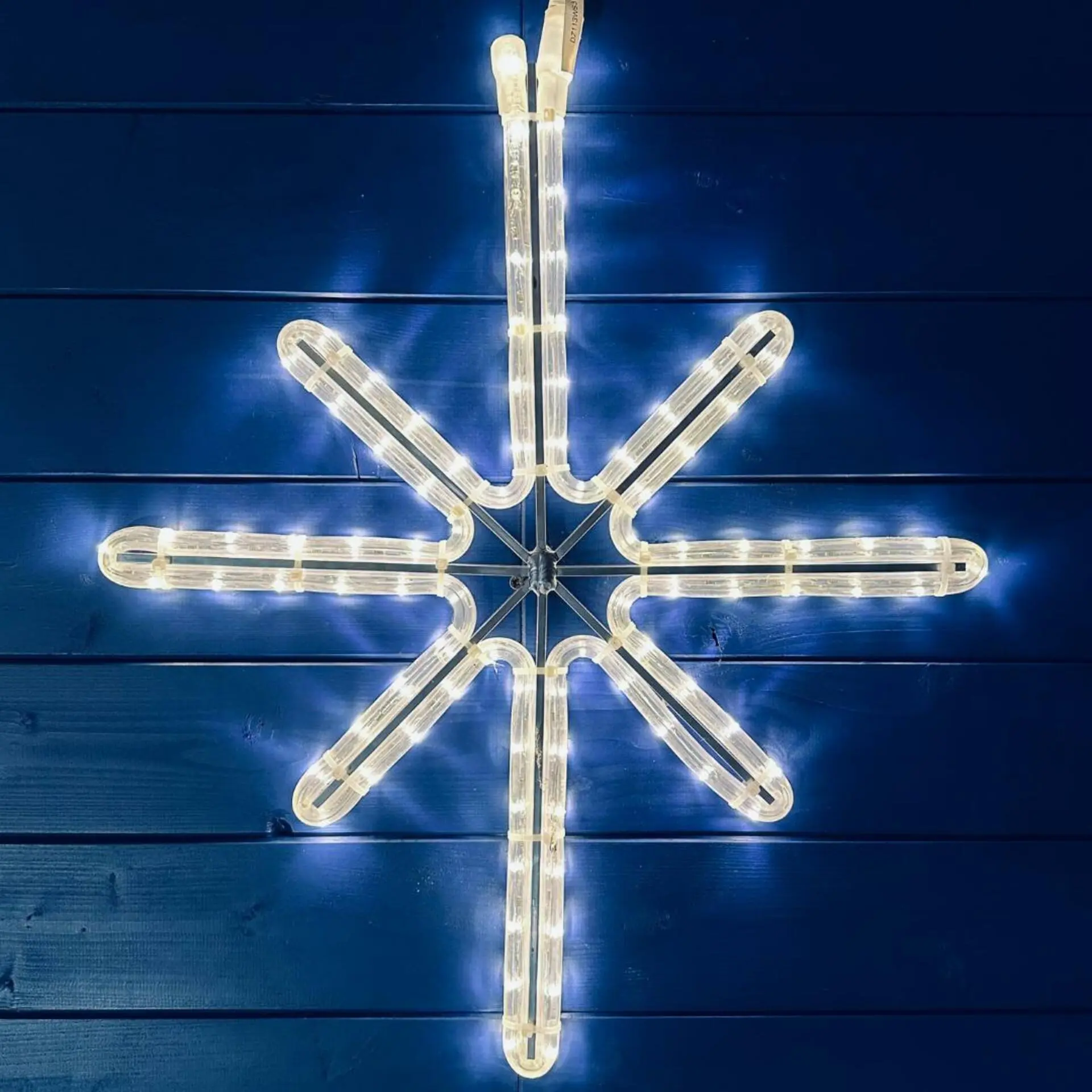 DecoLED LED světelný motiv hvězda polaris, závěsná,38 x 65 cm, ledově bílá