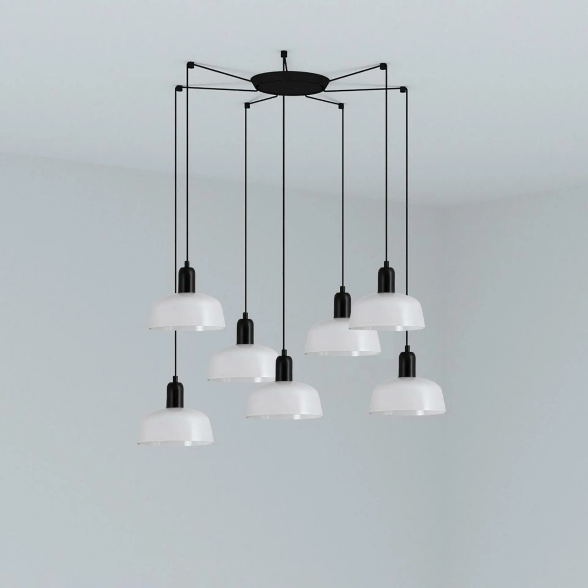 FARO TATAWIN S závěsné svítidlo 7x žárovka, bílá