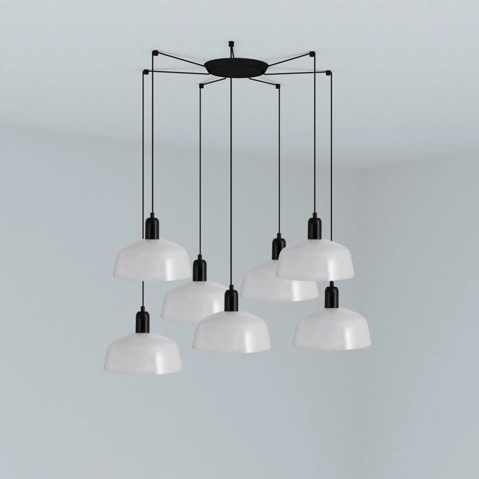 FARO TATAWIN M závěsné svítidlo 7x žárovka, bílá