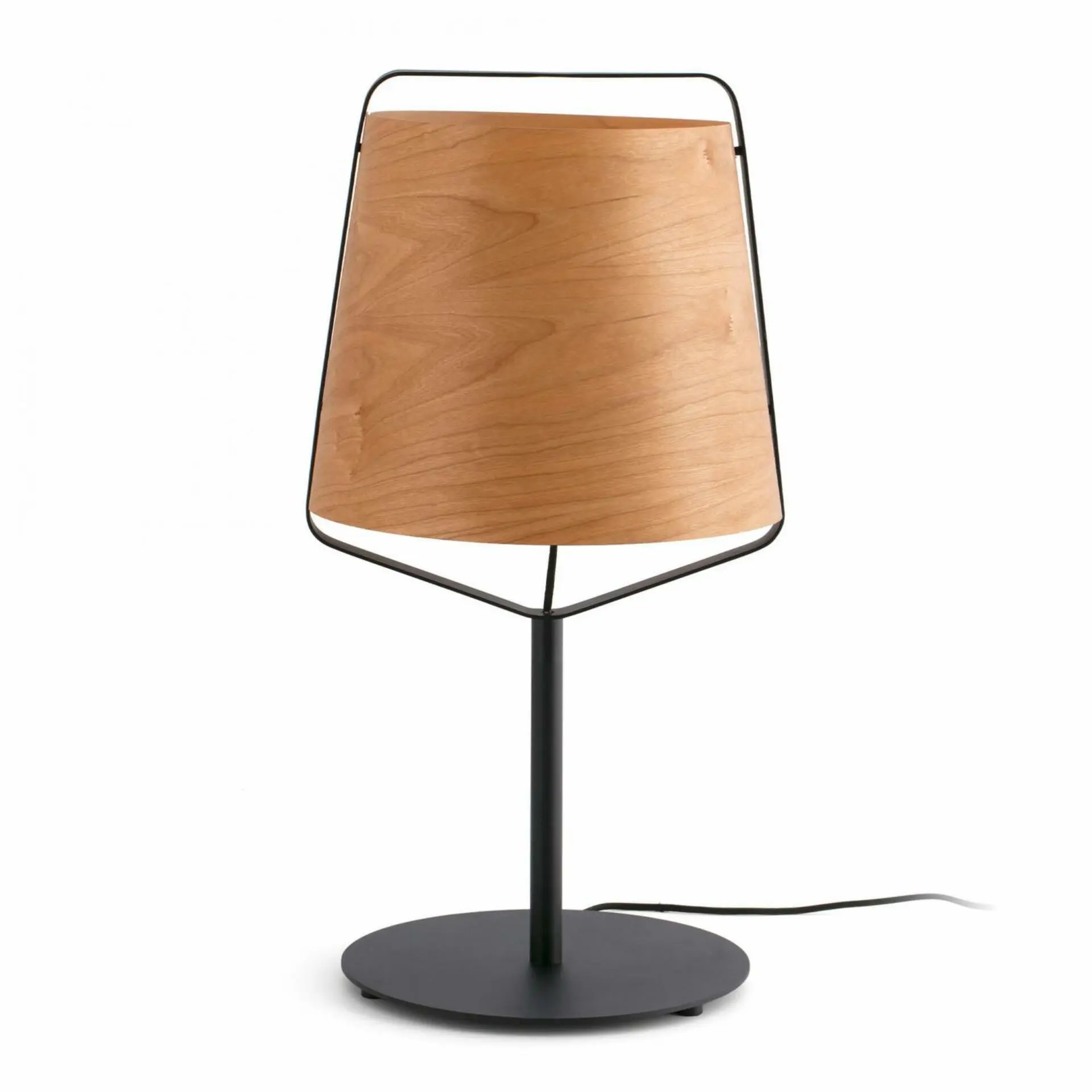 FARO STOOD černá a dřevěná stolní lampa