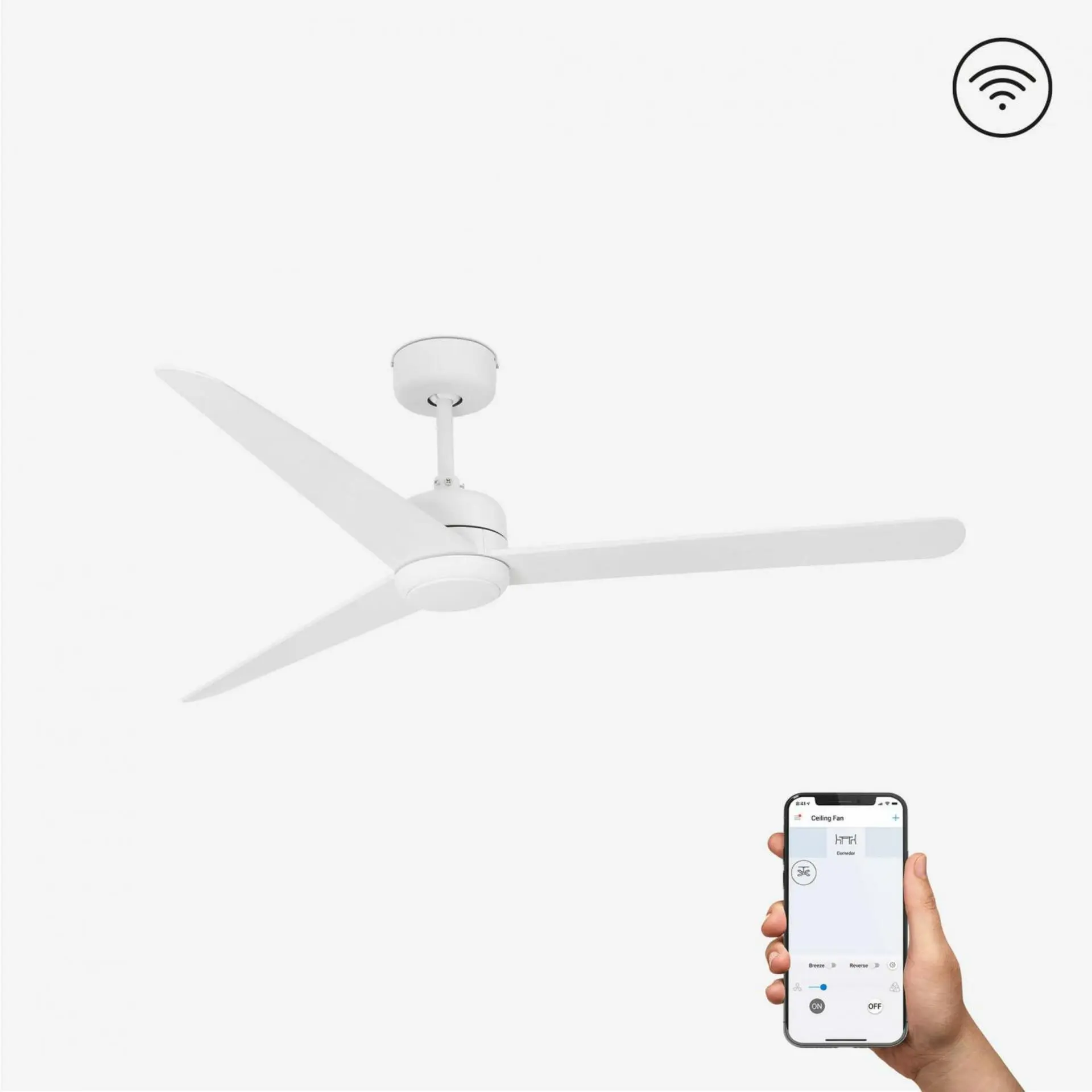 FARO 33721WP NUU, bílá, stropní ventilátor s DC motorem SMART - FARO