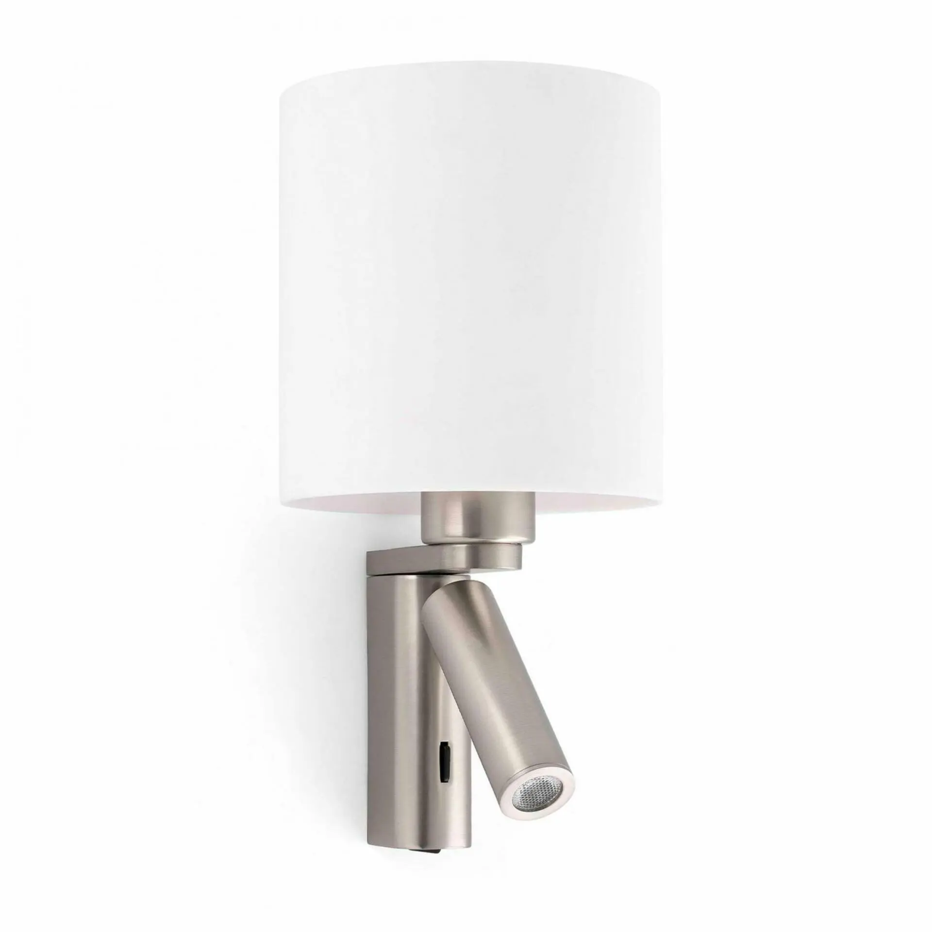 FARO 68498 ROB SHADE nástěnná lampa, nikl, se čtecí lampičkou - FARO