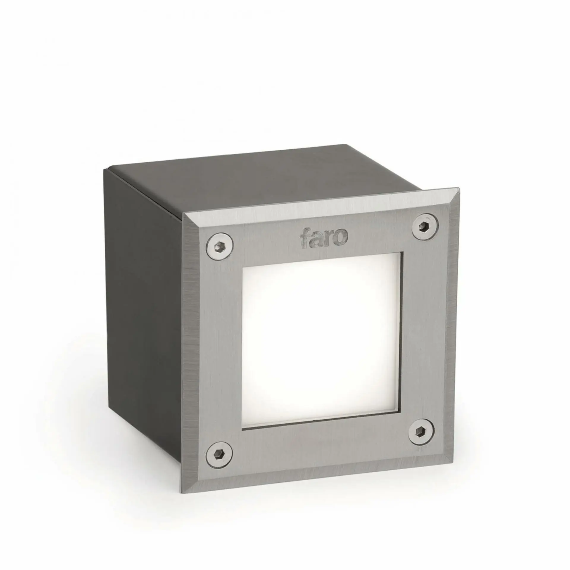 FARO LED 18 SQ zapuštěné svítidlo do zdi hranaté, nerez, 3000K