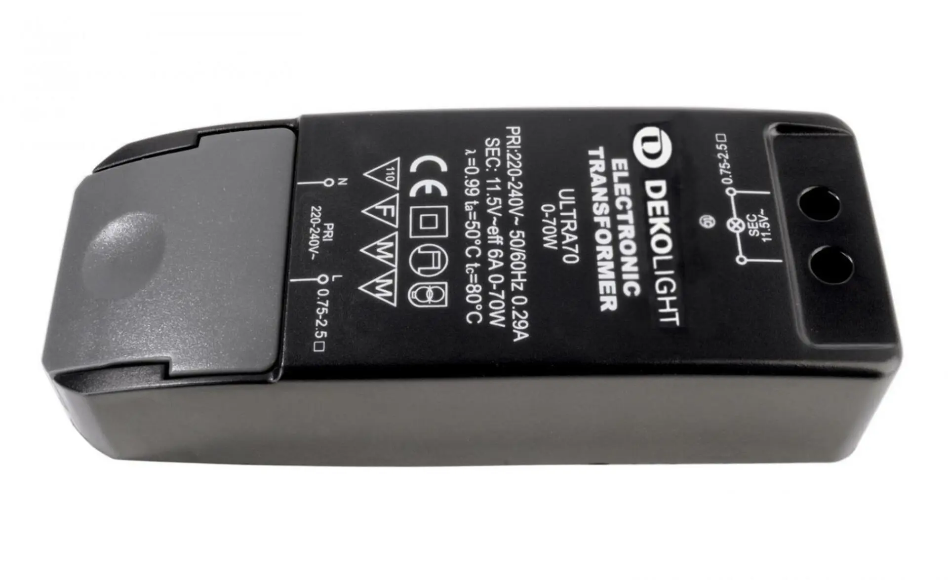 Deko-Light KapegoLED napájení Ultra 70 konstantní napětí 0-6,0 A IP20 stmívatelné 12V AC 0-70,00 W 180515