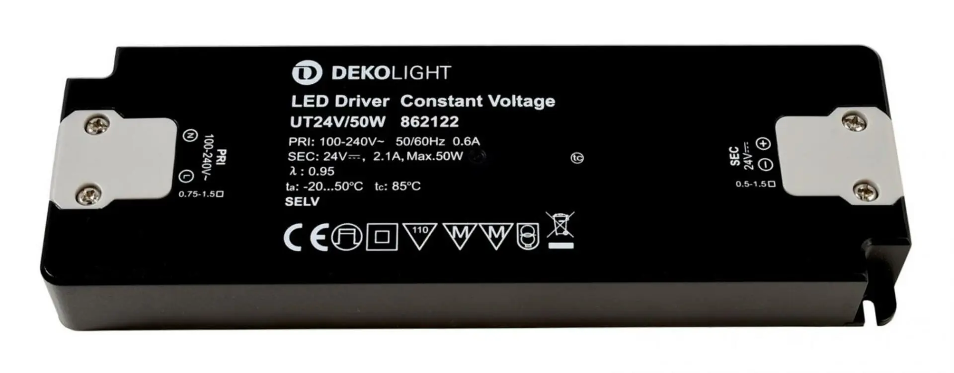 Deko-Light napájení FLAT, UT24V/50W konstantní napětí 0-210 mA IP20 24V DC 50,00 W 862122