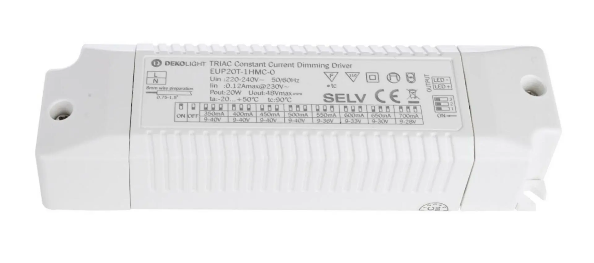 Deko-Light napájení Triac Multi CC EUP20T-1HMC-0 konstantní proud 350-700 mA IP20 stmívatelné 9-40V DC 20,00 W 862141