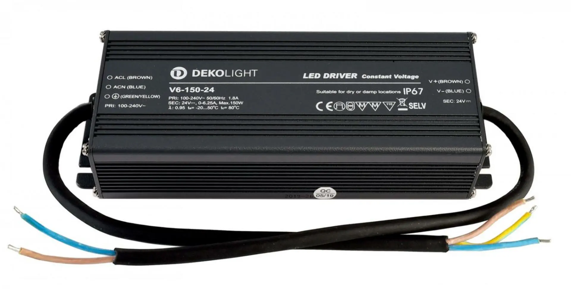 Deko-Light napájení IP, CV, V6-150-24 konstantní napětí 0-6250 mA IP67 24V DC 150,00 W 872087