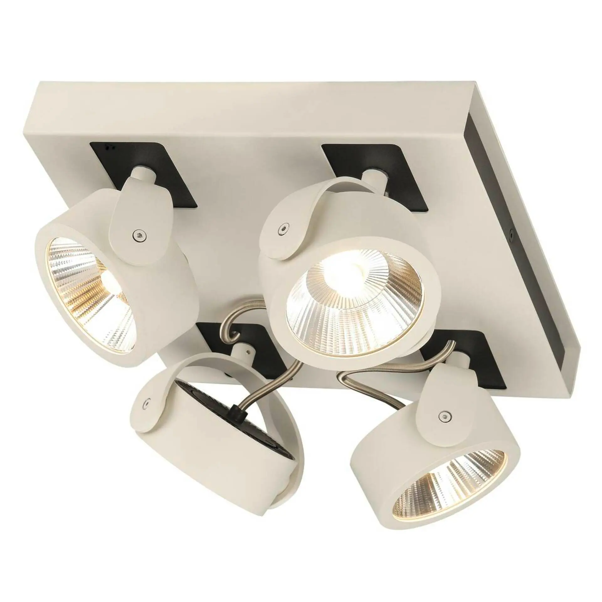 BIG WHITE SLV KALU, nástěnné a stropní svítidlo, čtyři žárovky, LED, 3000K, obdélníkové, bílé/černé, 60° 1000136