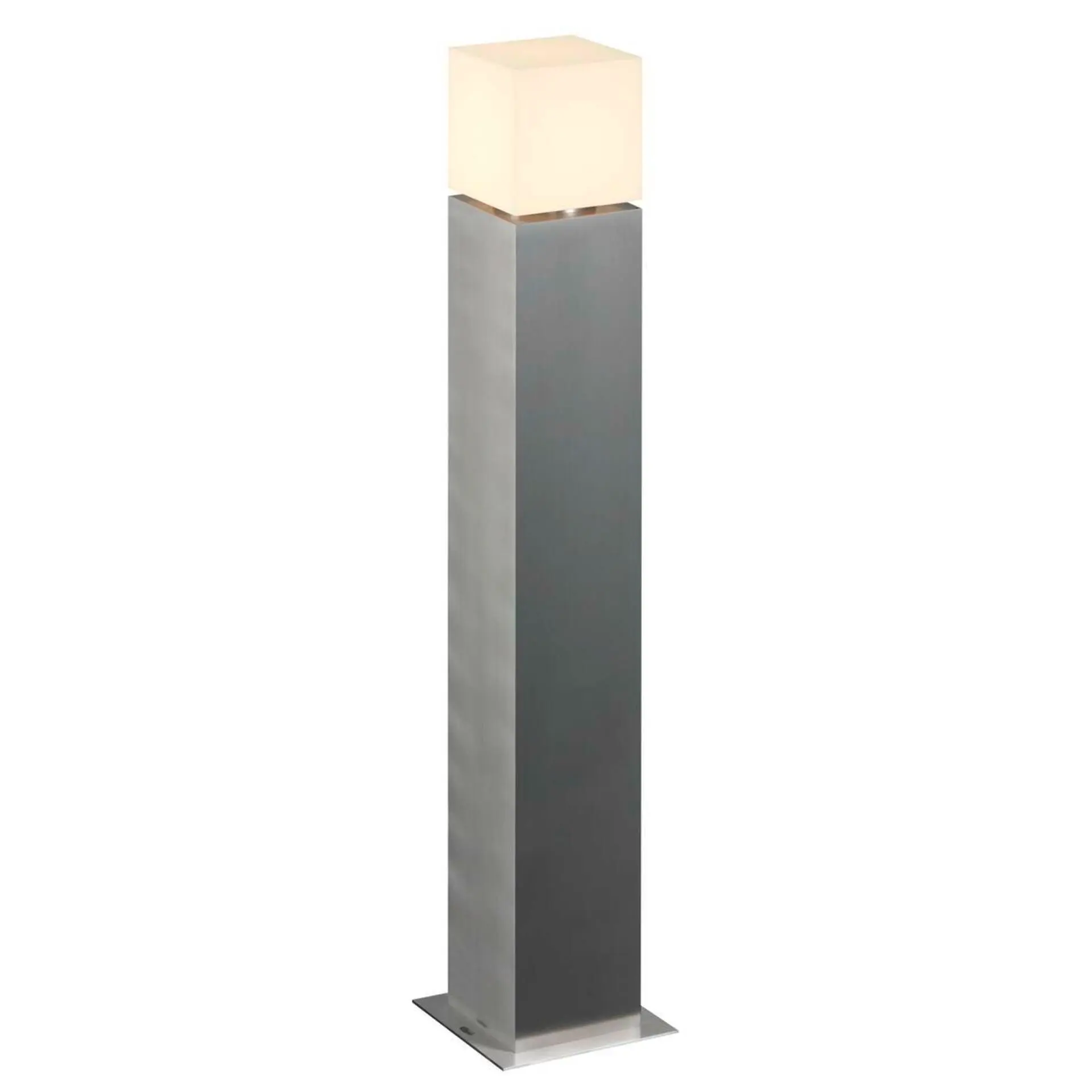BIG WHITE SLV SQUARE POLE 90, venkovní stojací lampa, TC-TSE, IP44 , hranatá, nerezová ocel 304, D/Š/V 18/18/90 cm, max. 20W 1000346