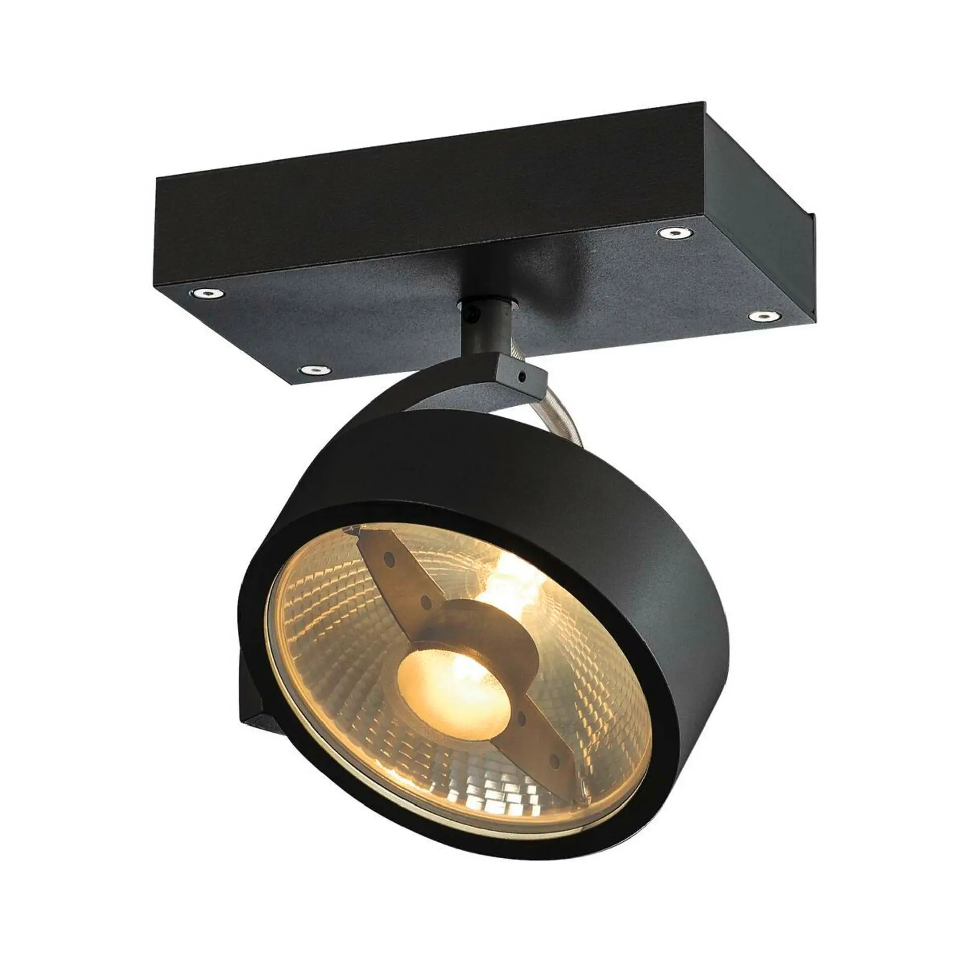 BIG WHITE SLV KALU, nástěnné a stropní svítidlo, QPAR111, jedna žárovka, černé, max. 75W 1000702