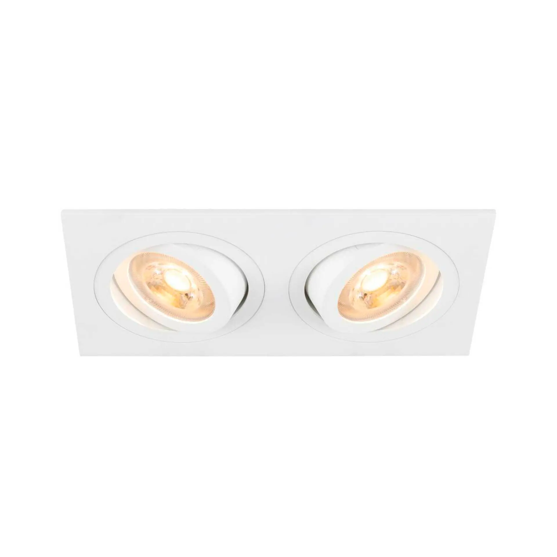 BIG WHITE SLV NEW TRIA® 155 zapuštěné stropní svítidlo, čtvercové, 2 x GU10, dvoulampa, bílá barva. 1008509