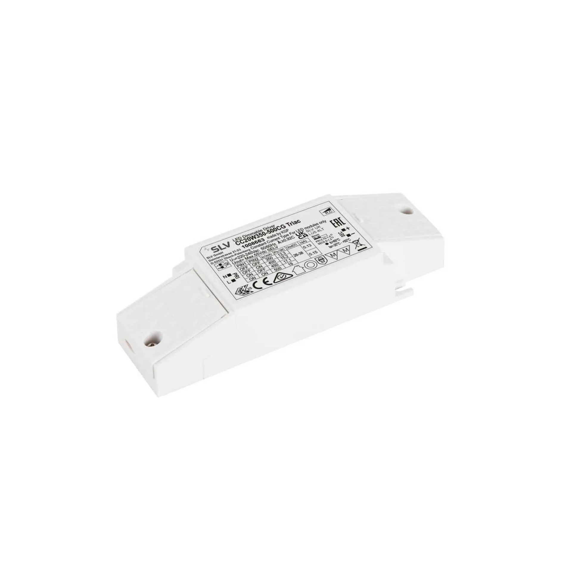 LA 1008663 LED ovladač 20W 350-500mA, FÁZE - BIG WHITE (SLV)