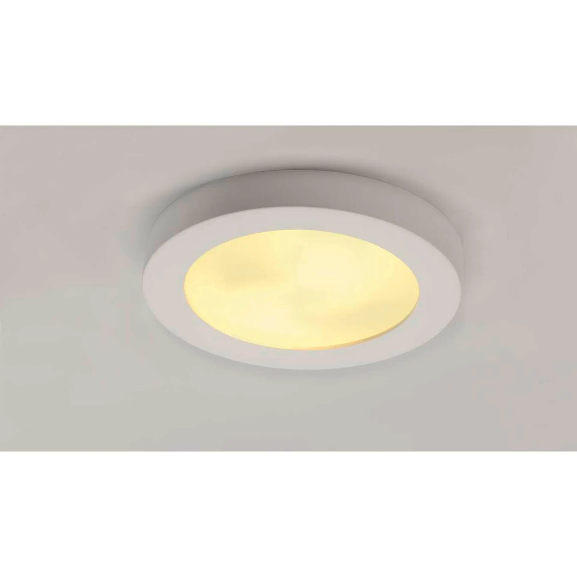 BIG WHITE SLV PLASTRA 105, stropní svítidlo, TC-DSE, kulaté, bílá sádra, max. 50 W 148001