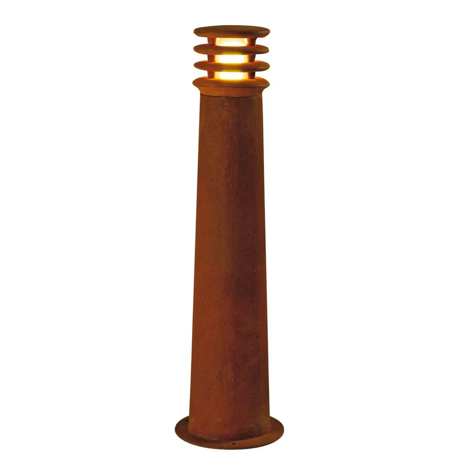 BIG WHITE SLV RUSTY 70, venkovní stojací lampa, TC-DSE, IP55, kulatá, rezavé železo, pr./V 19/70 cm, max. 11 W 229021