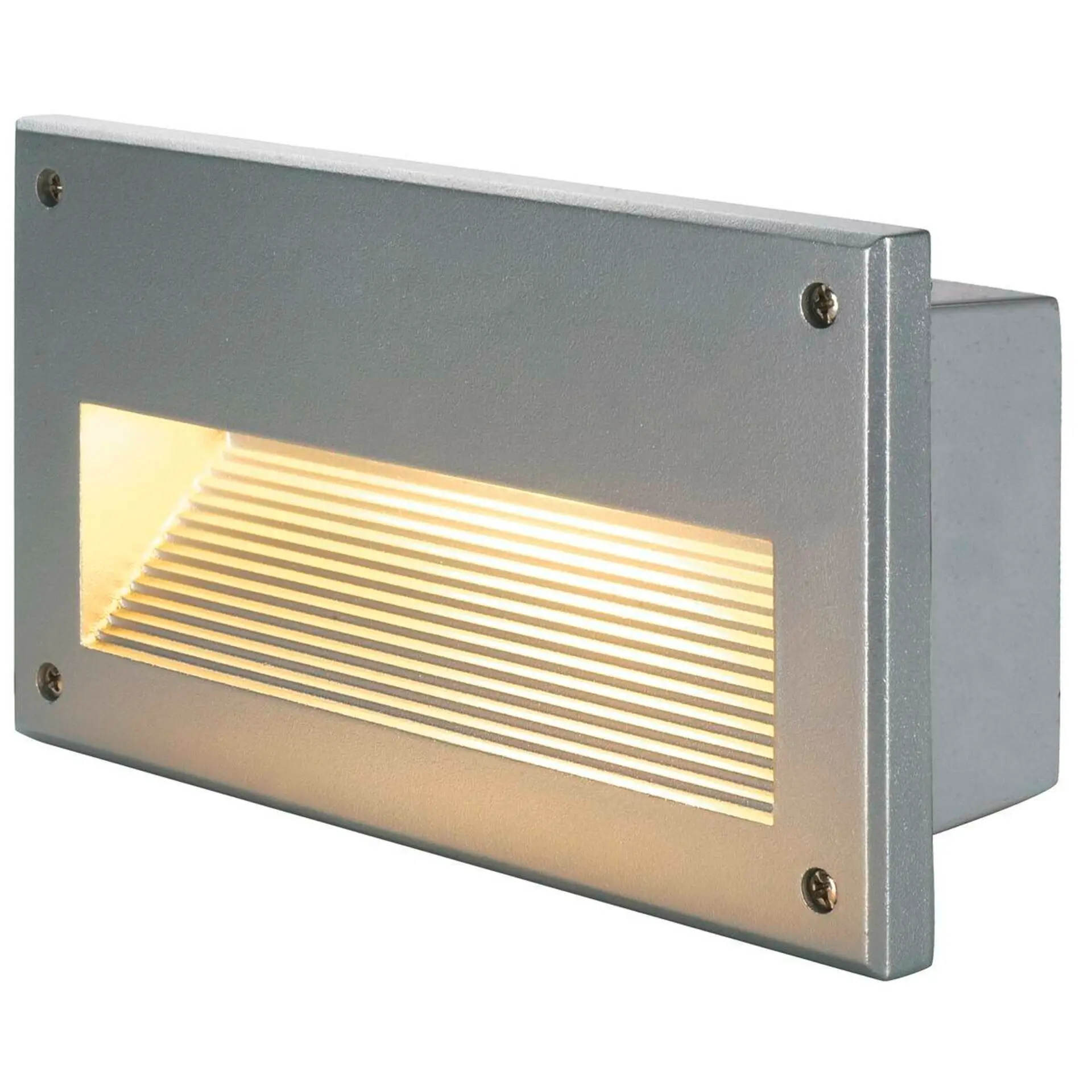 BIG WHITE SLV BRICK DOWNUNDER, venkovní nástěnné svítidlo, C35, IP44, stříbrošedé, max. 40 W 229062