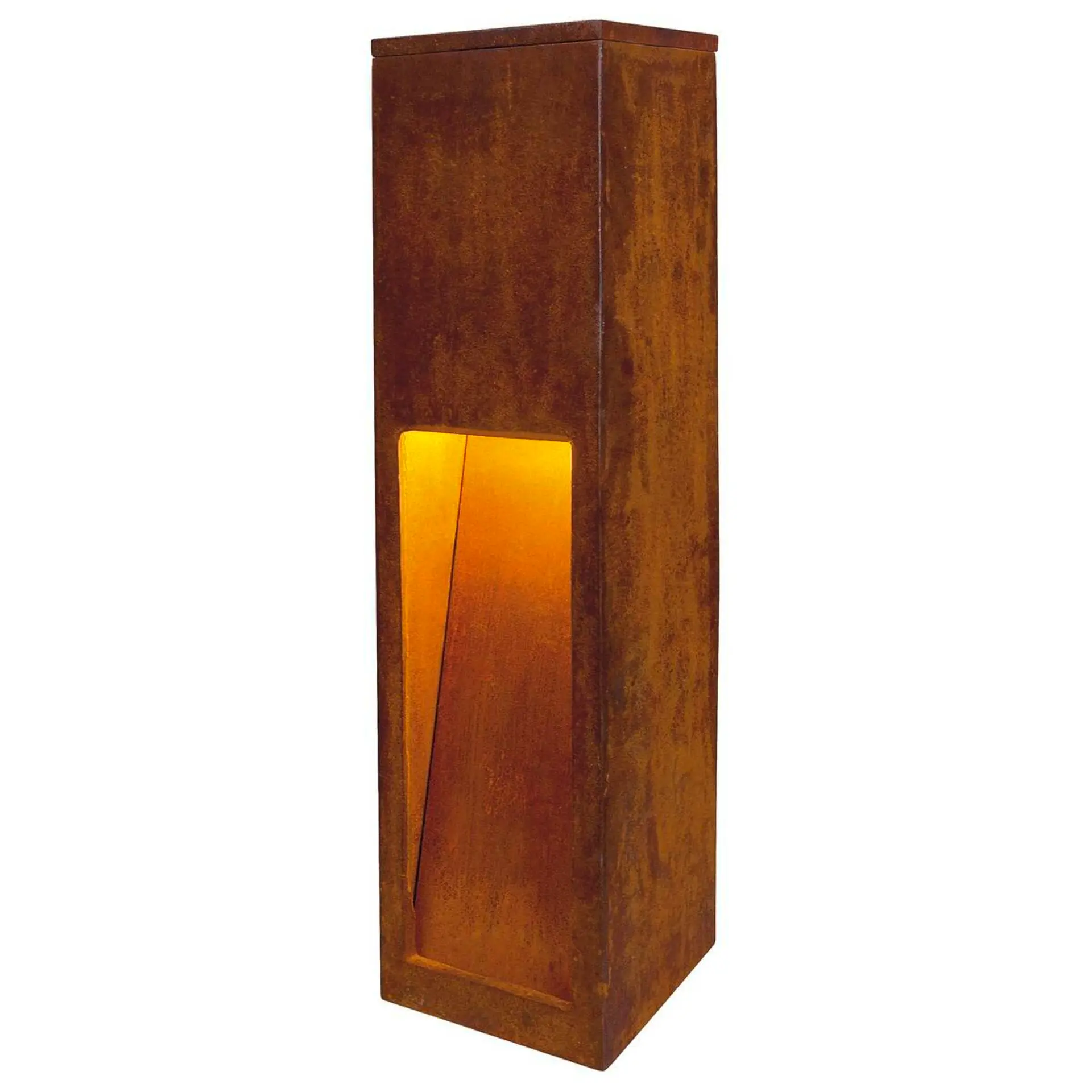 BIG WHITE SLV RUSTY SLOT 50, venkovní stojací lampa, TC-DSE, IP44, rezavé železo, D/Š/V 12/12/50 cm, max. 11 W 229410
