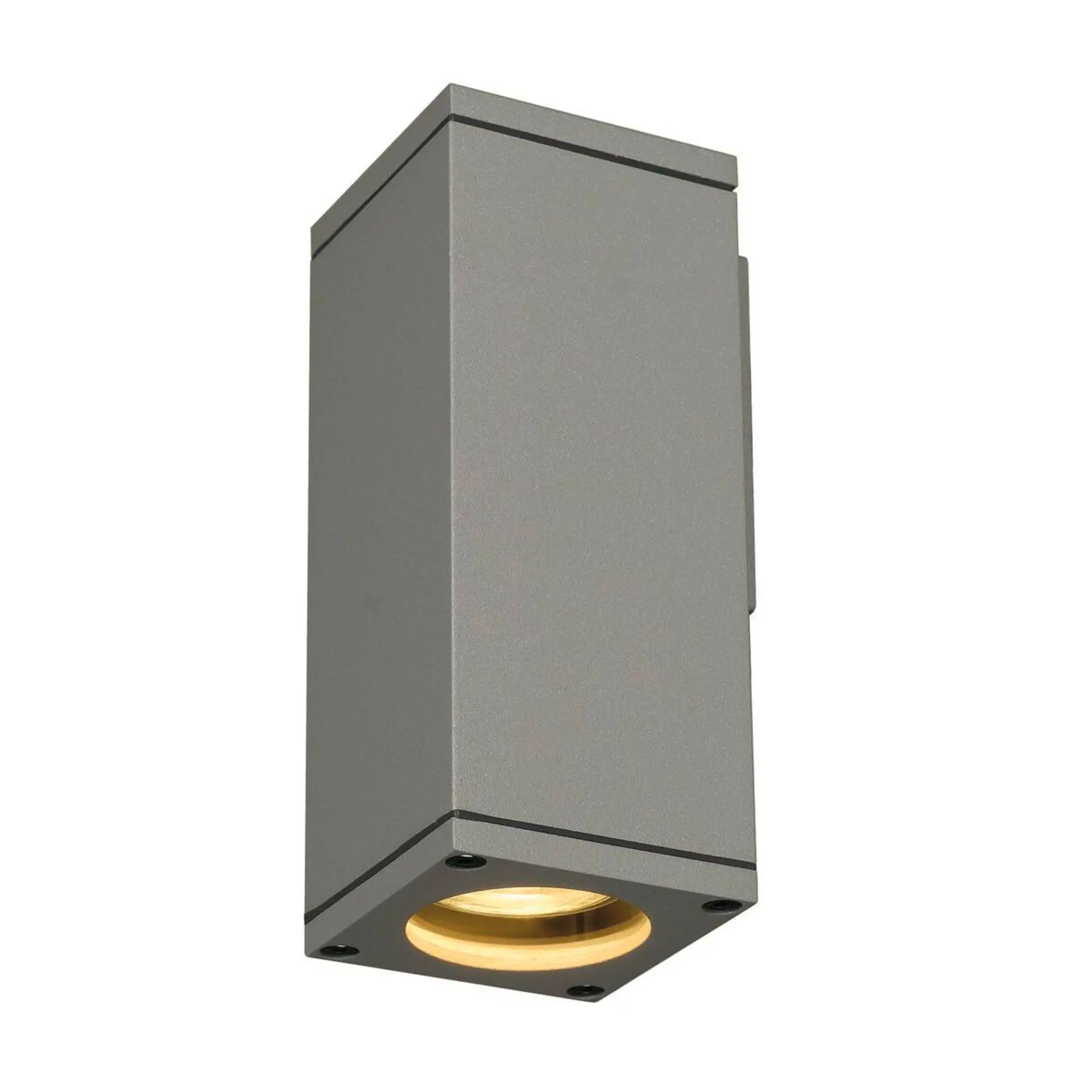 BIG WHITE SLV THEO WALL, venkovní nástěnné svítidlo, QPAR51, hranaté, stříbrošedé, max. 35 W 229524