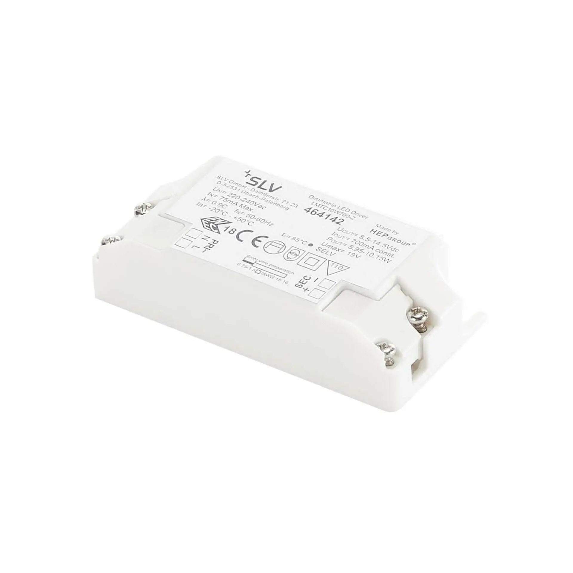LA 464142 Ovladač LED 10 W, 700 mA, vč. odlehčovacího profilu, stmívatelný - BIG WHITE (SLV)