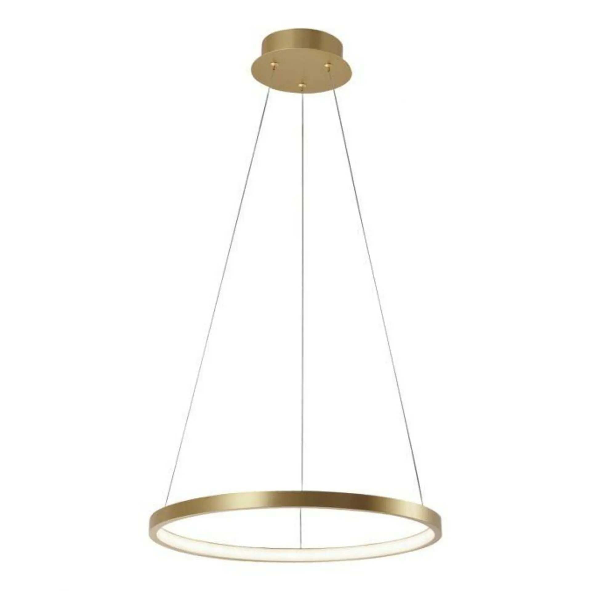 LEUCHTEN DIREKT is JUST LIGHT LED závěsné svítidlo ve zlaté barvě se světelným kruhem a teple bílou barvou světla 22W 3000K