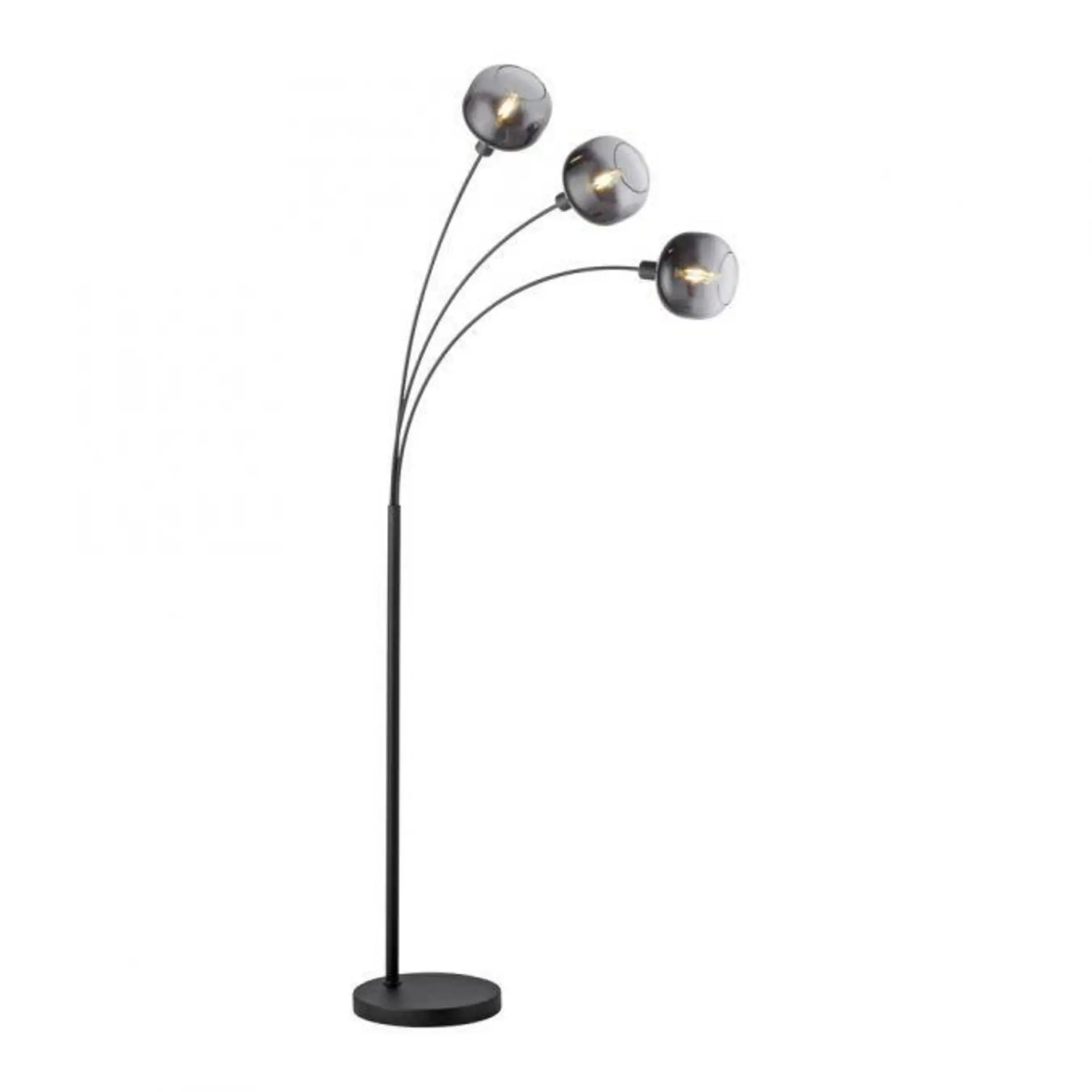 LEUCHTEN DIREKT is JUST LIGHT stojací svítidlo 3 ramenné černá kouřové sklo moderní nastavitelné LD 15422-18