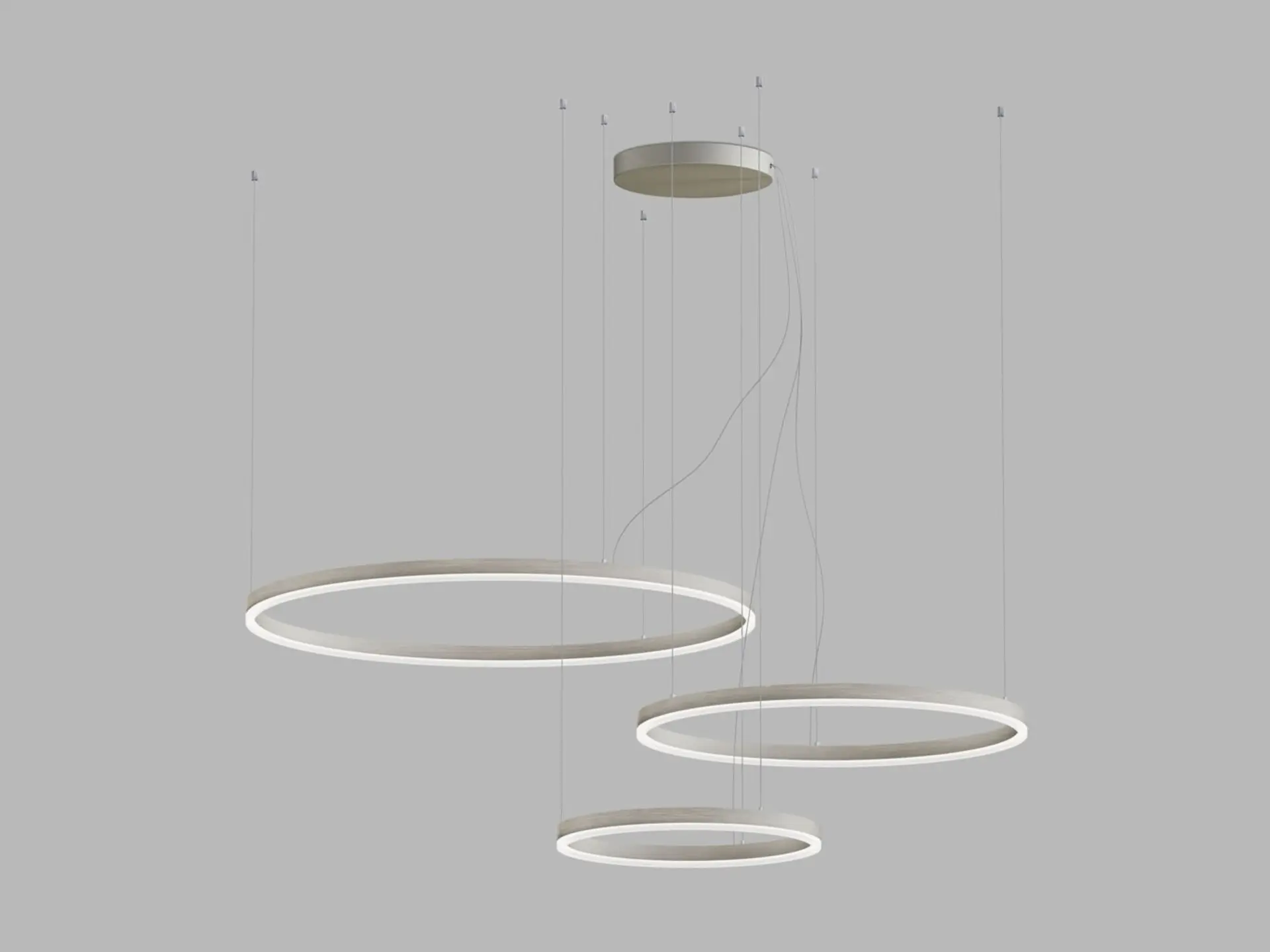 LED2 3274776DT Závěsné svítidlo CIRCLE SET 3 P-Z, N TRIAC 136W 2700K/3000K/4000K matný nikl