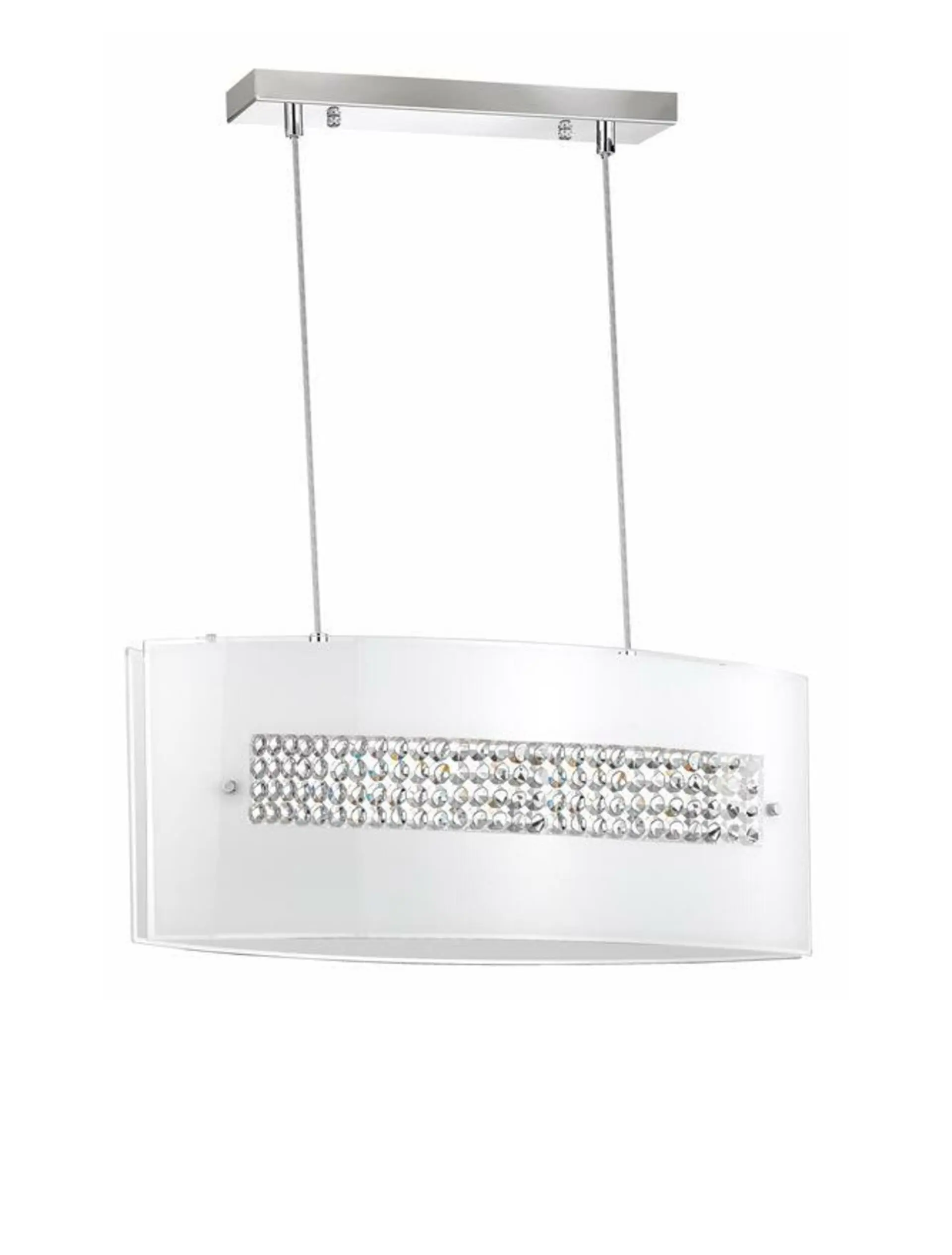 NOVA LUCE závěsné svítidlo THELTA chromovaný hliník bílé sklo a křišťál E27 3x12W IP20 bez žárovky 7310602