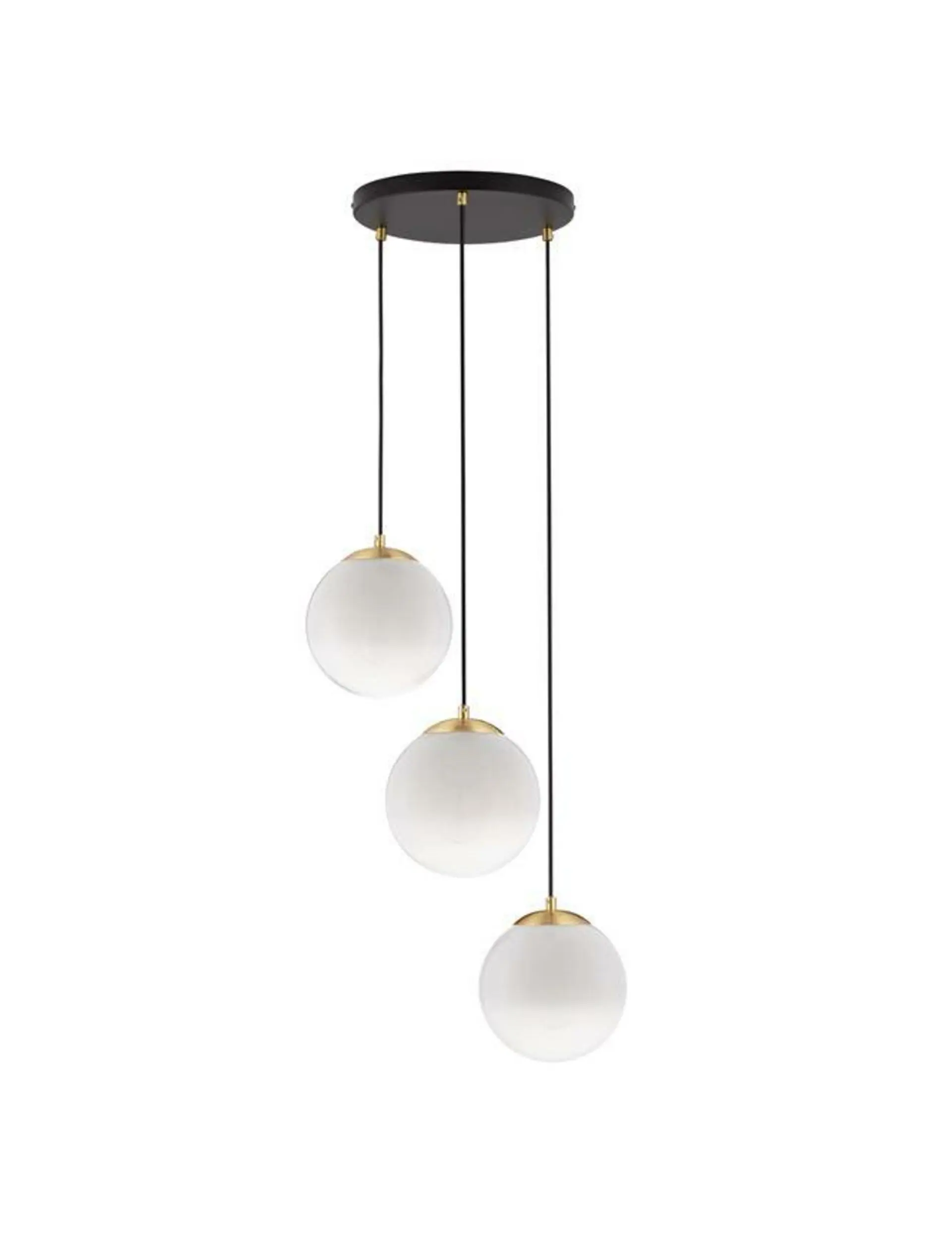 NV 9028841 Závěsné svítidlo JIAN mosazný zlatý kov a bílé sklo s přechody E27 3x12W 230V IP20 bez žárovky - NOVA LUCE