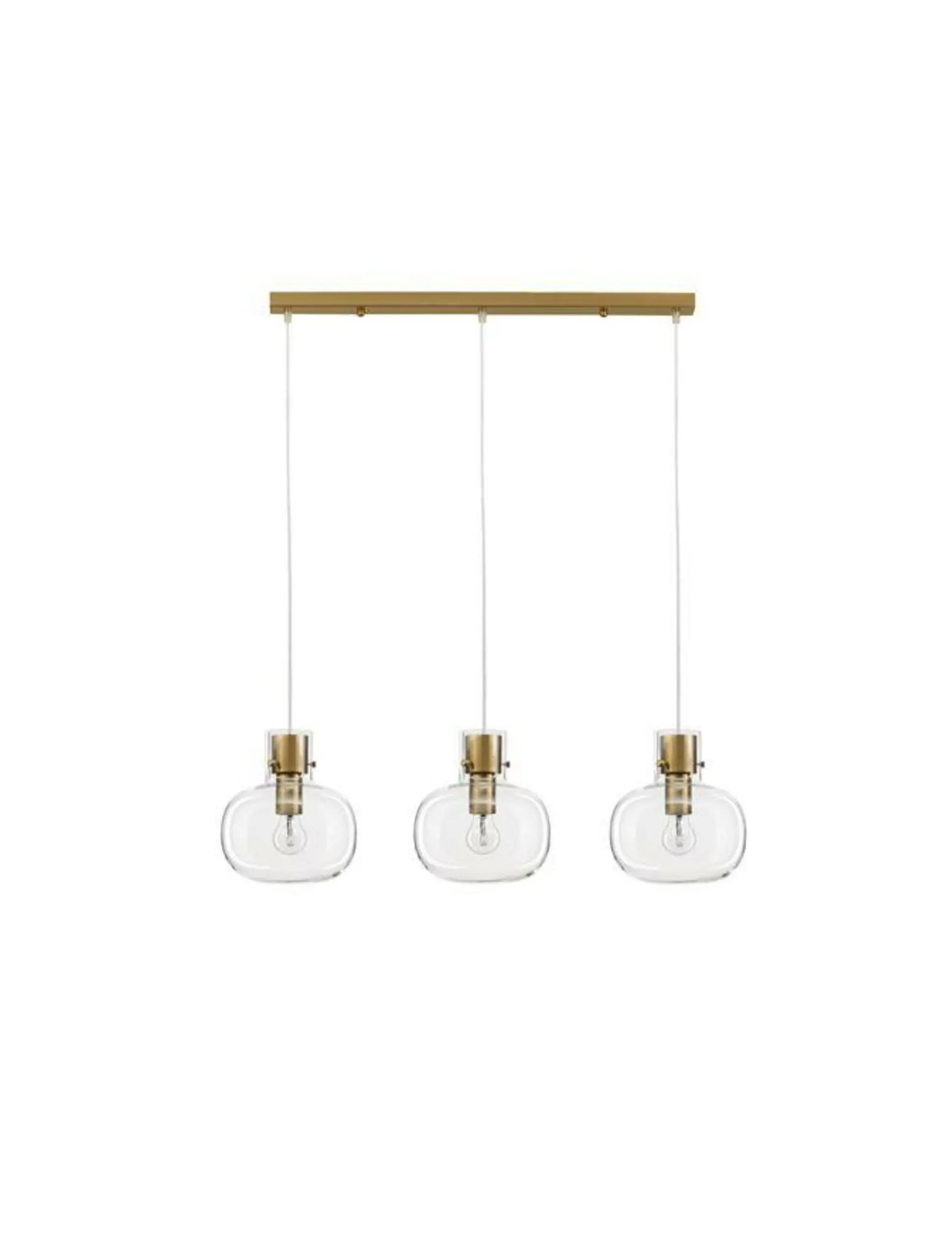 NOVA LUCE závěsné svítidlo CINZIA čiré sklo bílý kabel mosazný zlatý kov E27 3x12W 230V IP20 bez žárovky 9236620