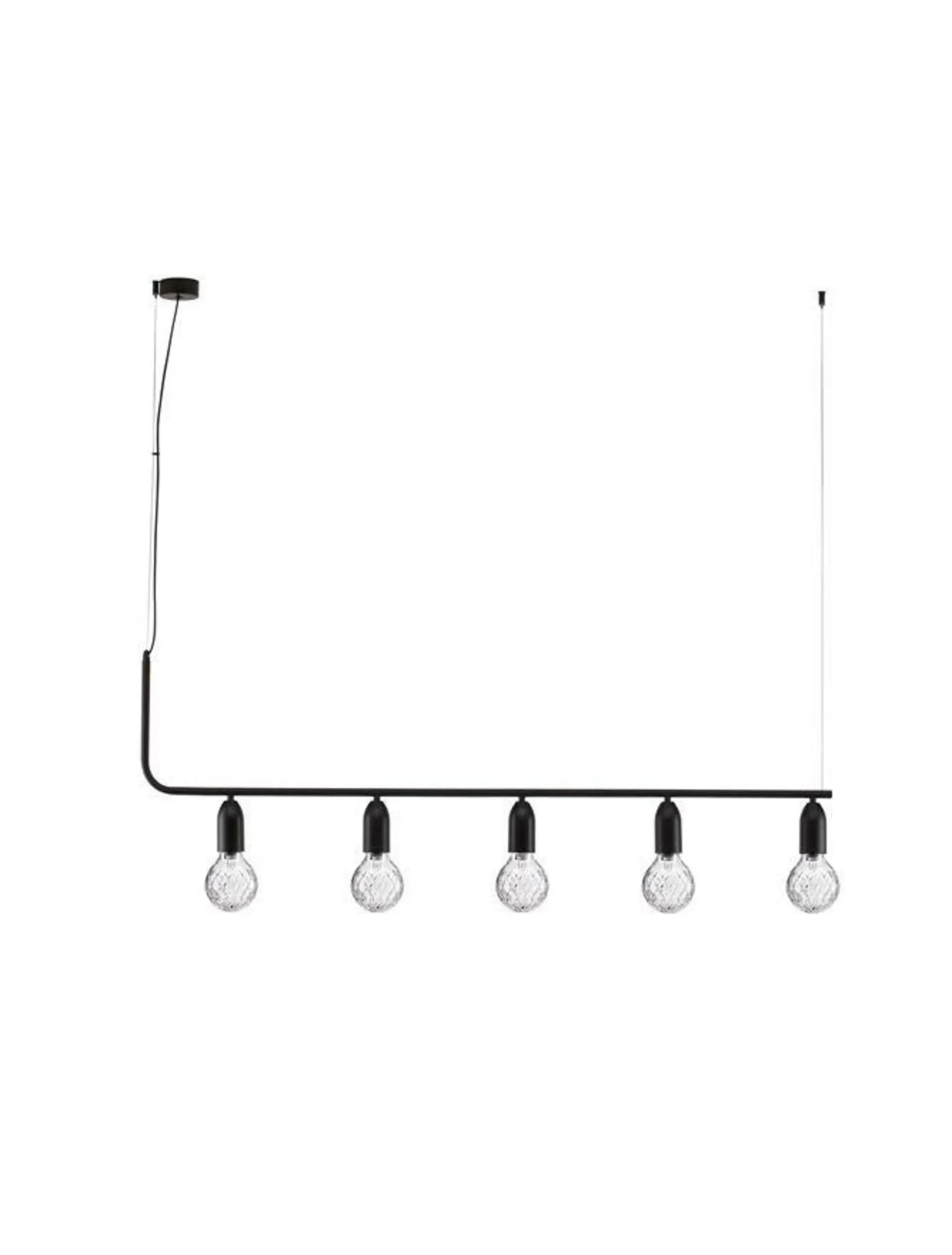 NV 9536419 Závěsné svítidlo VEDA černý kov a čiré sklo G9 5x6W 230V IP20 bez žárovky - NOVA LUCE