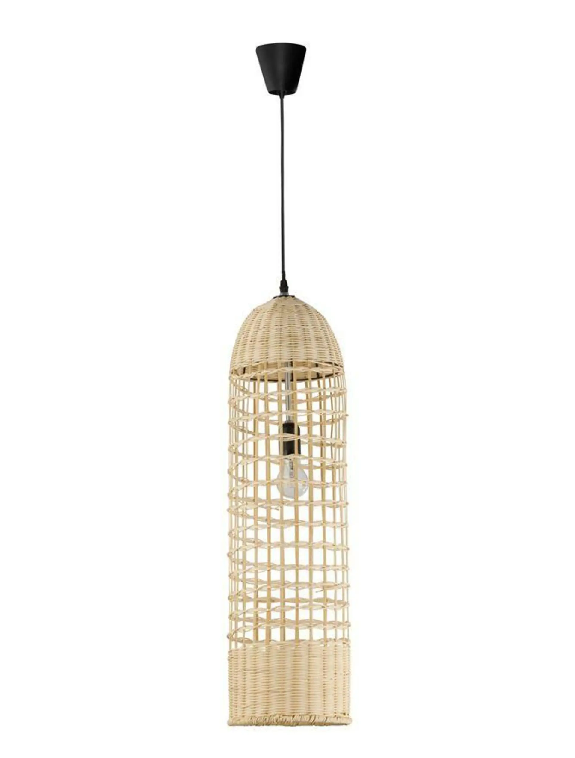 NOVA LUCE závěsné svítidlo MIA závěsné svítidlo, železo a ratan, přírodní barva E27 1x12W IP20 bez žárovky 9585081