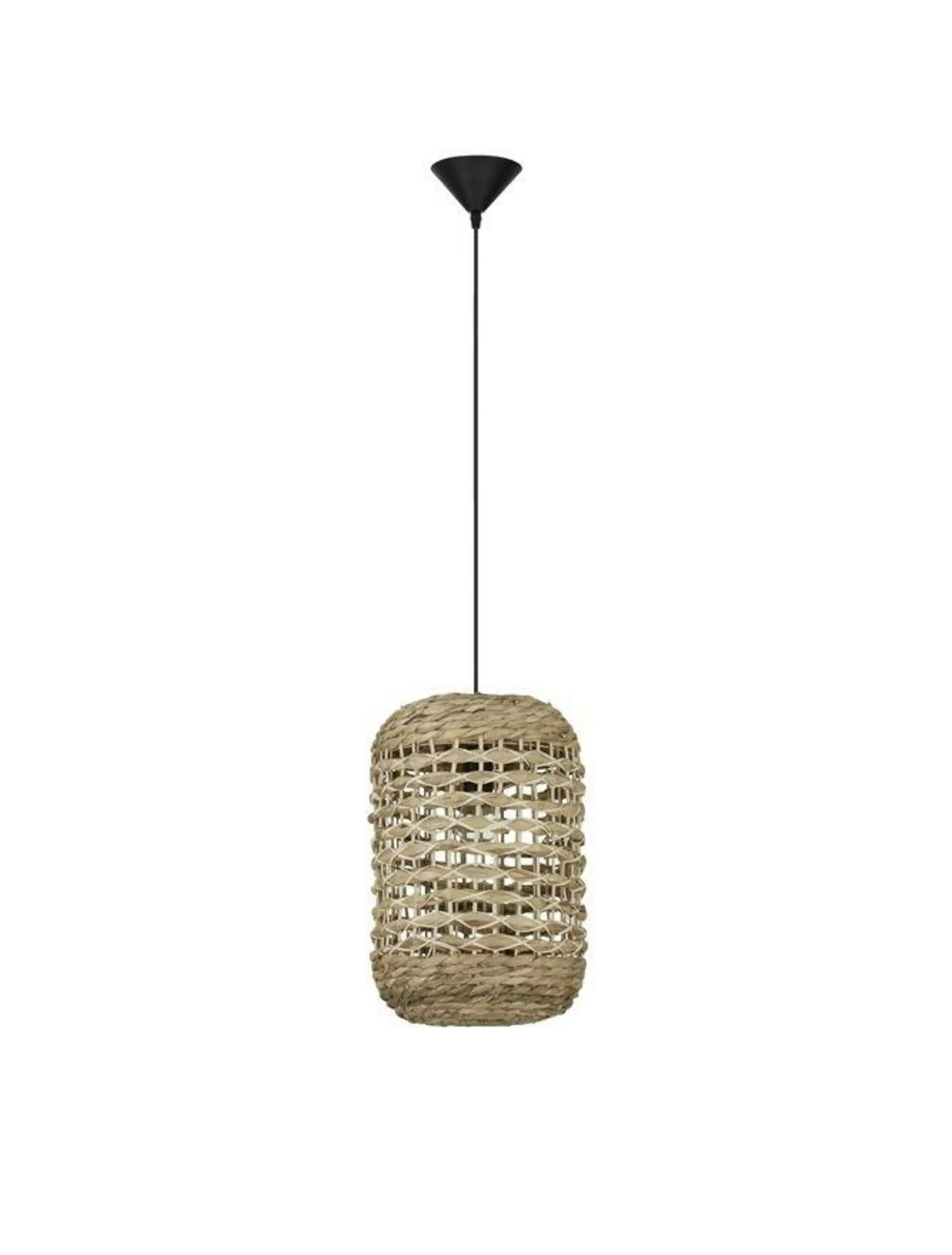 NOVA LUCE závěsné svítidlo GRIFFIN sušený vodní hyacint černý kabel E27 1x12W 230V IP20 bez žárovky 9586507