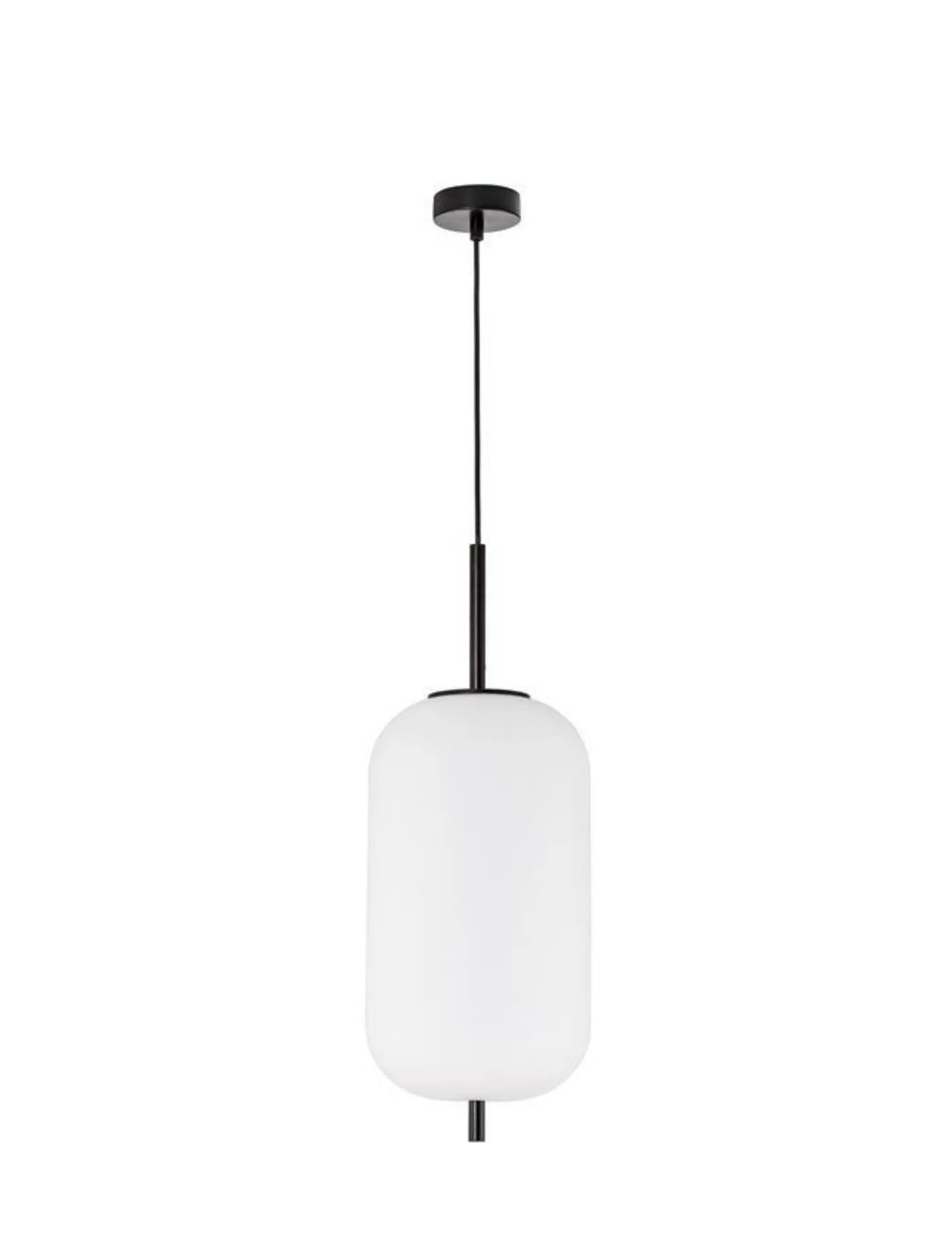 NOVA LUCE závěsné svítidlo LATO černý kov a opálové sklo E27 1x12W 230V IP20 bez žárovky 9624072