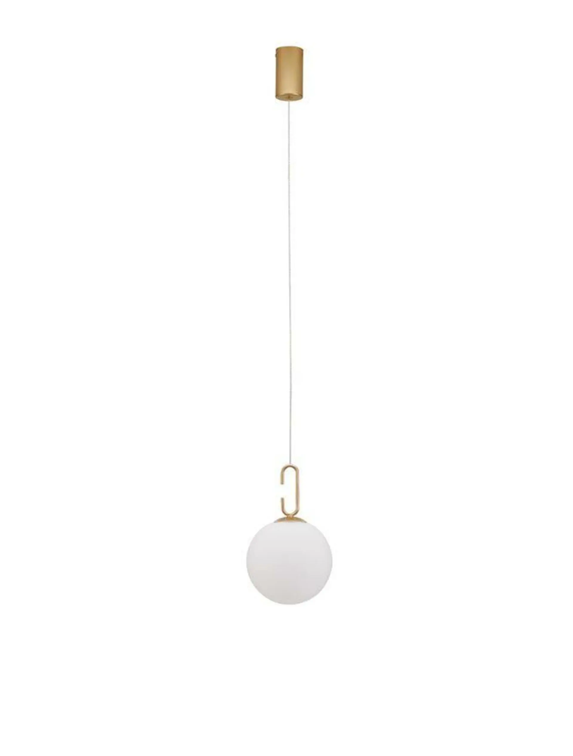 NOVA LUCE závěsné svítidlo HOOK saténový zlatý kov a opálové bílé sklo LED 10.6W 230V 3000K IP20 9695224