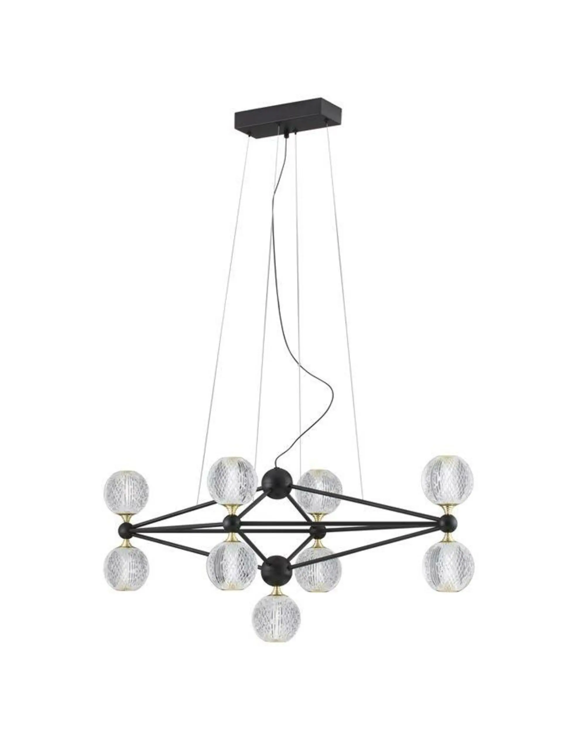 NOVA LUCE závěsné svítidlo BELINDA černý hliník a akryl LED 41W 230V 3200K IP20 stmívatelné 9695300